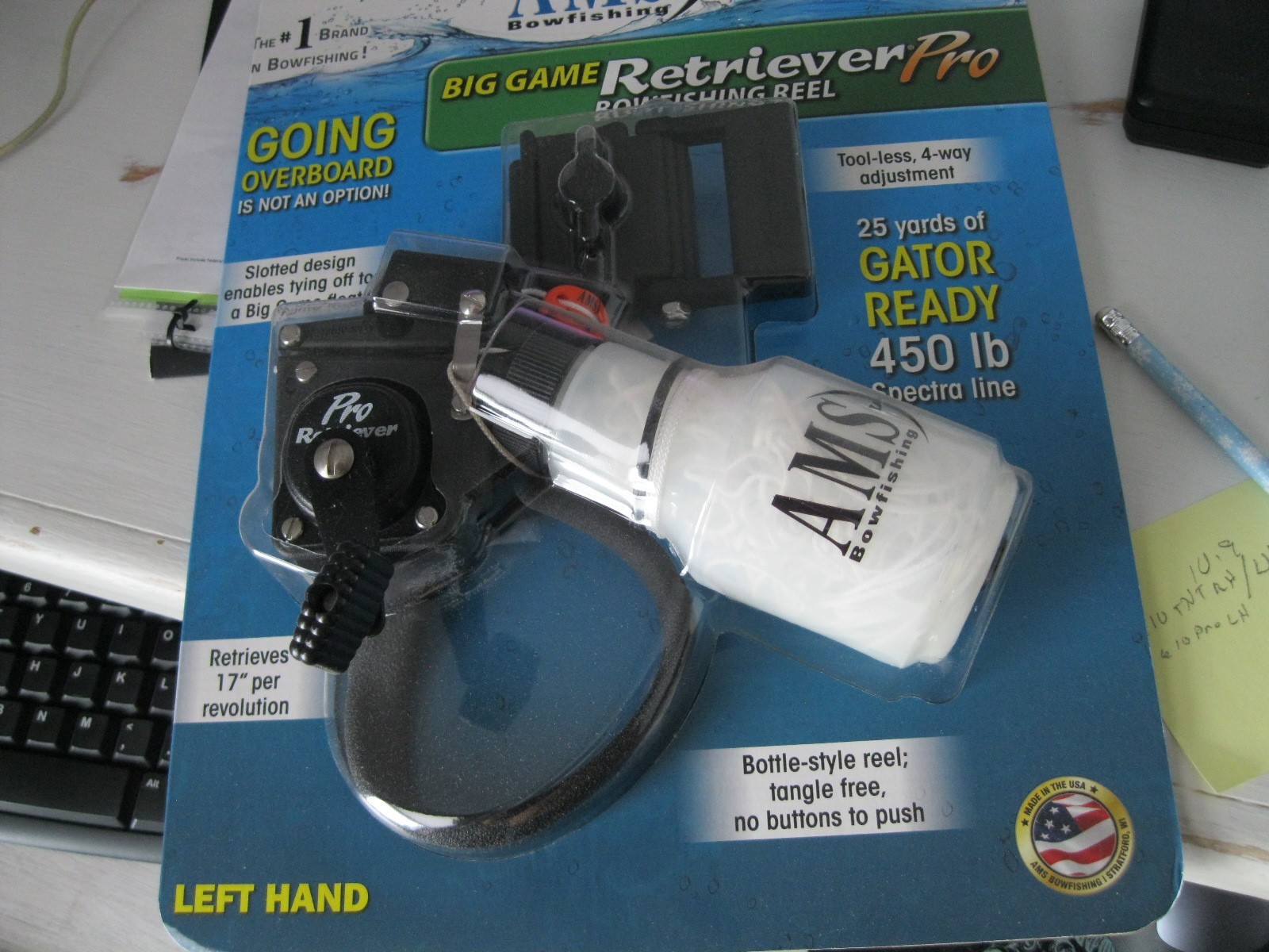 AMS BOWFISHING 611 Big Game Retriever Pro LEFTHand Bowfishing Reel (611-14-LH)