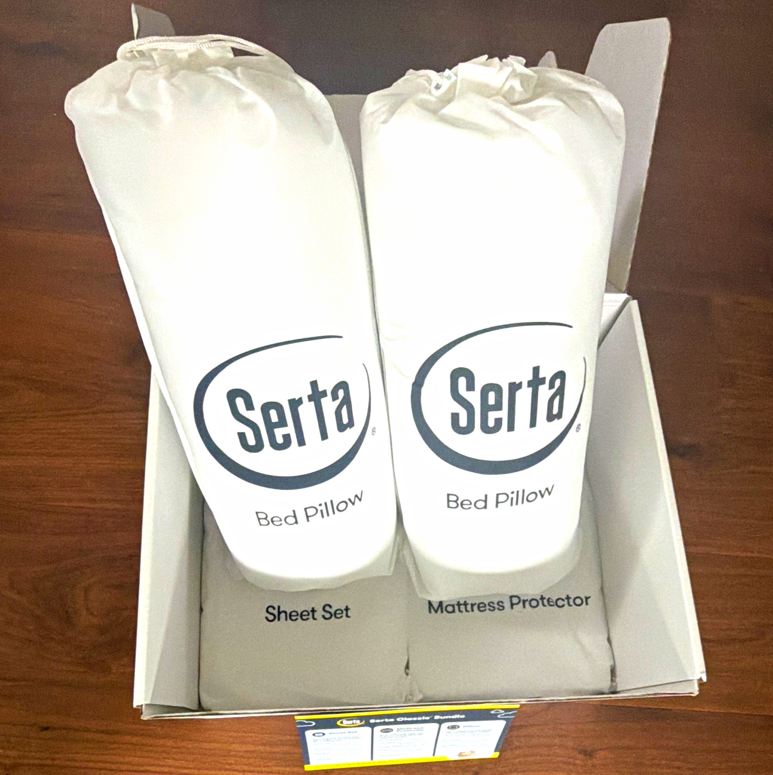 Serta Classic Bundle Bed Pillow Set, Full Size, Solid White Pattern