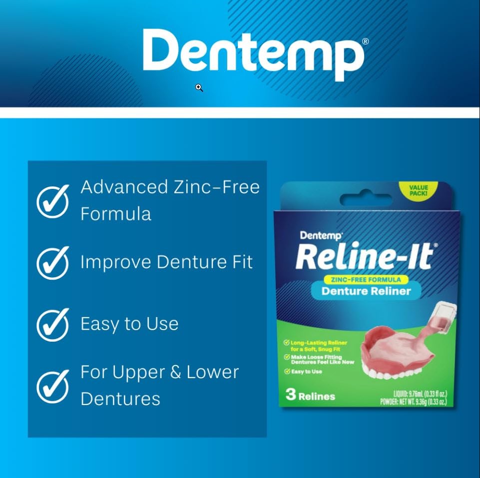Dentemp Denture Reline Kit Value Pack - Advanced Formula It Clear