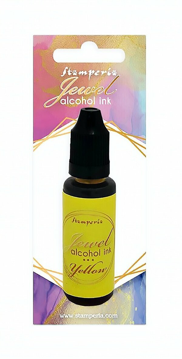 Stamperia, Jewel Ink, 18ml, Yellow Alcohol Ink, Lemon Yellow Ink, Bright Yellow