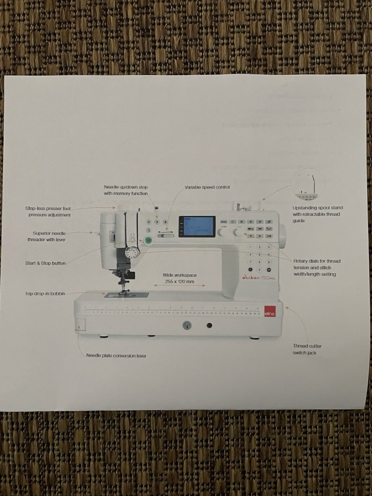 Elena eXcellence 720 Pro Computerized Sewing Machine