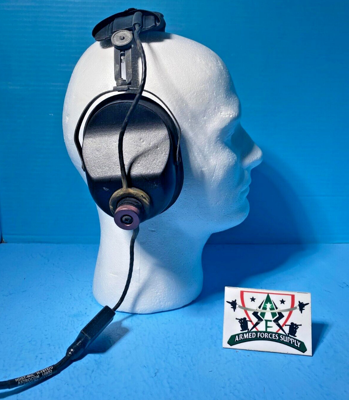 ATSROCOM HEADSET 10355-B PILOT AVIATION 10274C 10952 W/ SWITCH
