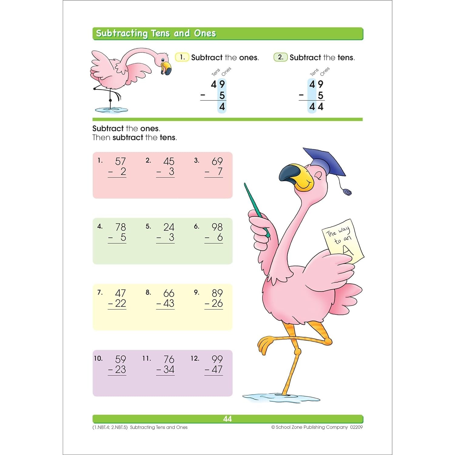 School Zone Addition & Subtraction Workbook Ages 6 to 8, 1st & 2nd Grade Math