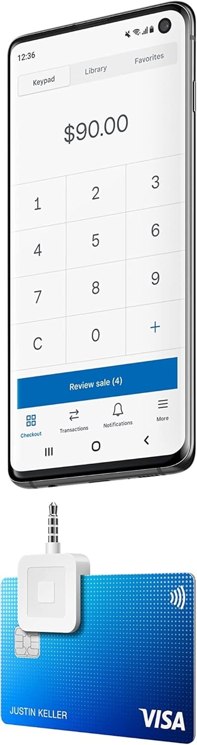 Mobile Debit Credit Card Reader Square Smartphone Swipe Payment Apple Android.