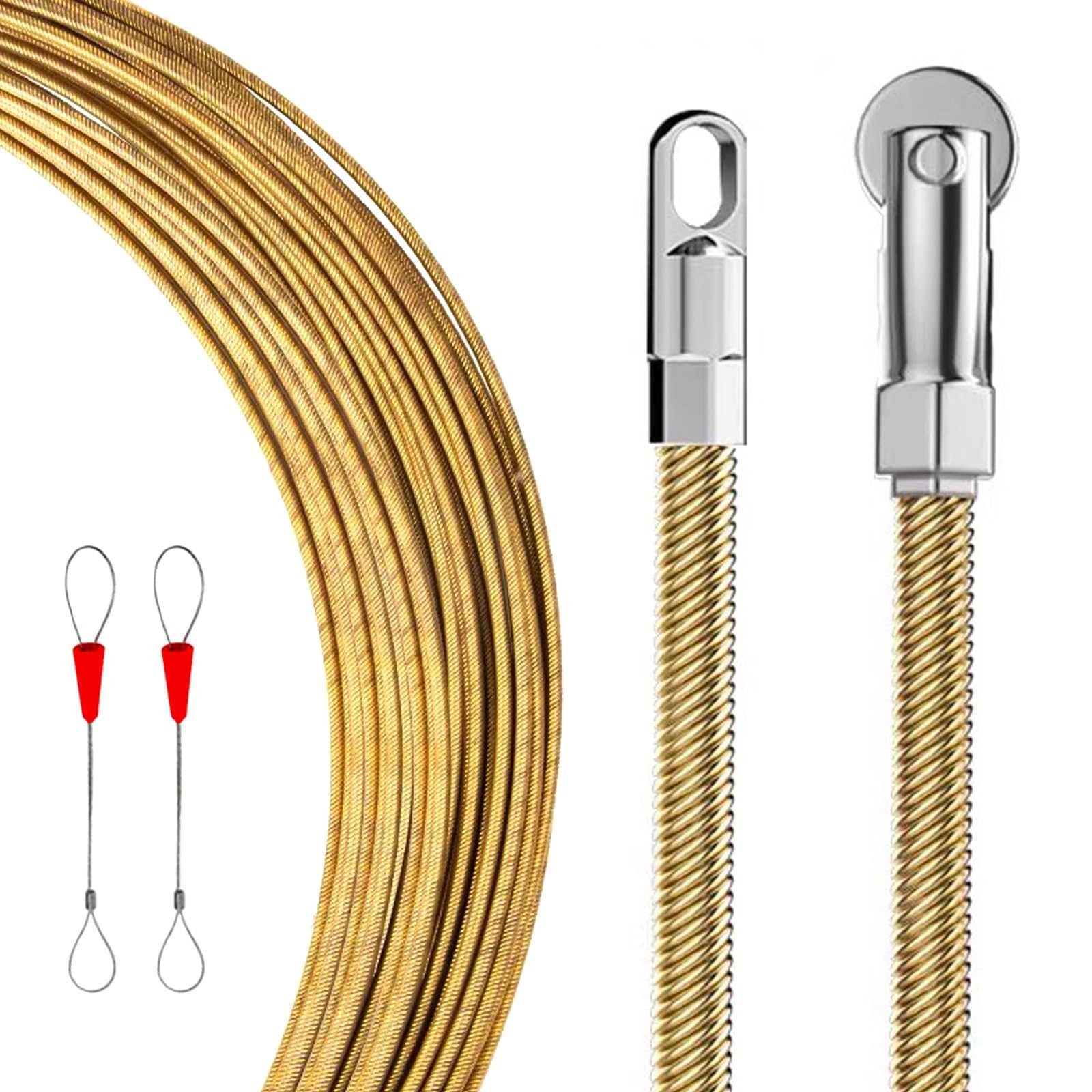 Heavy Duty Fish Tape Wire Puller 100ft Pulley Fastener Electrical Conduit Instal