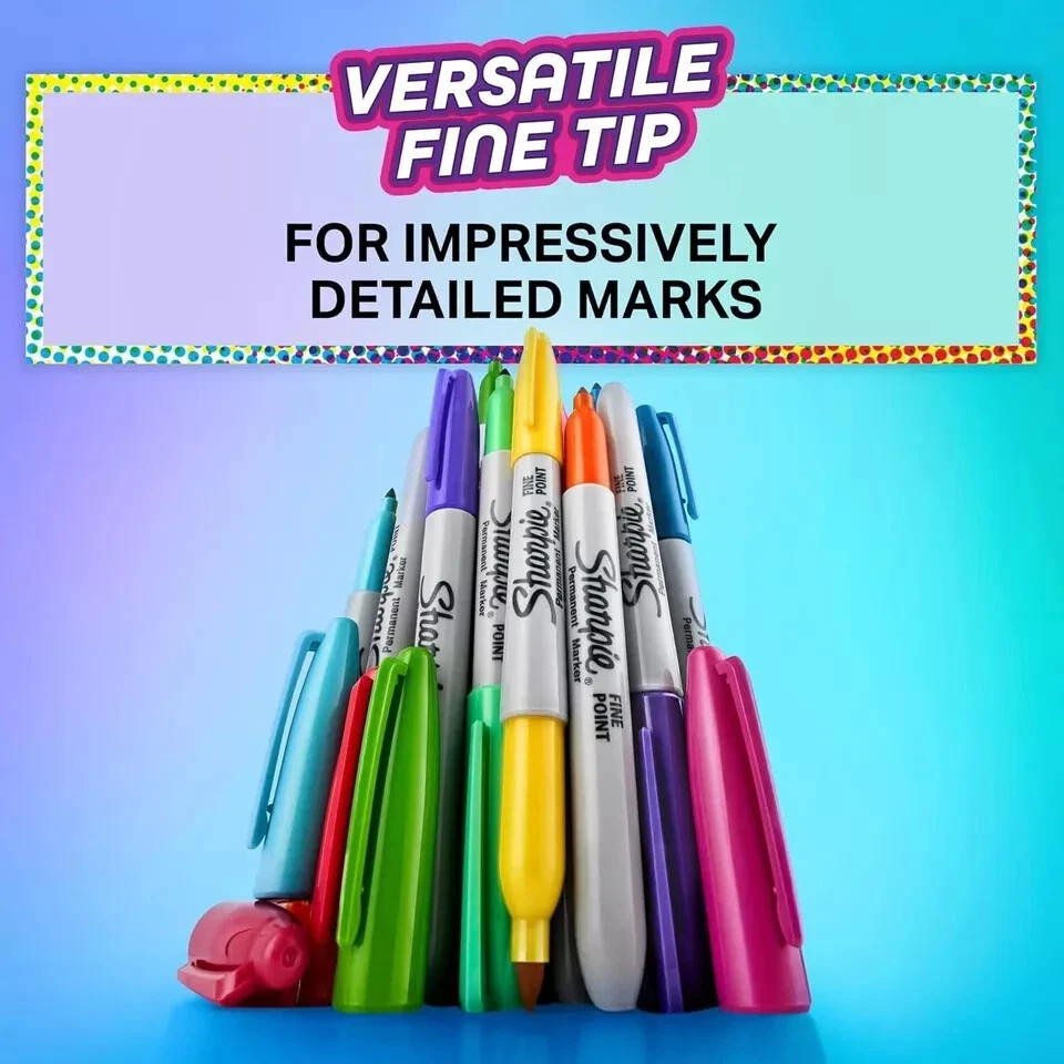 NEW Sharpie Glam Pop Fine Permanent Markers - 24 Pack Fast Dispatch