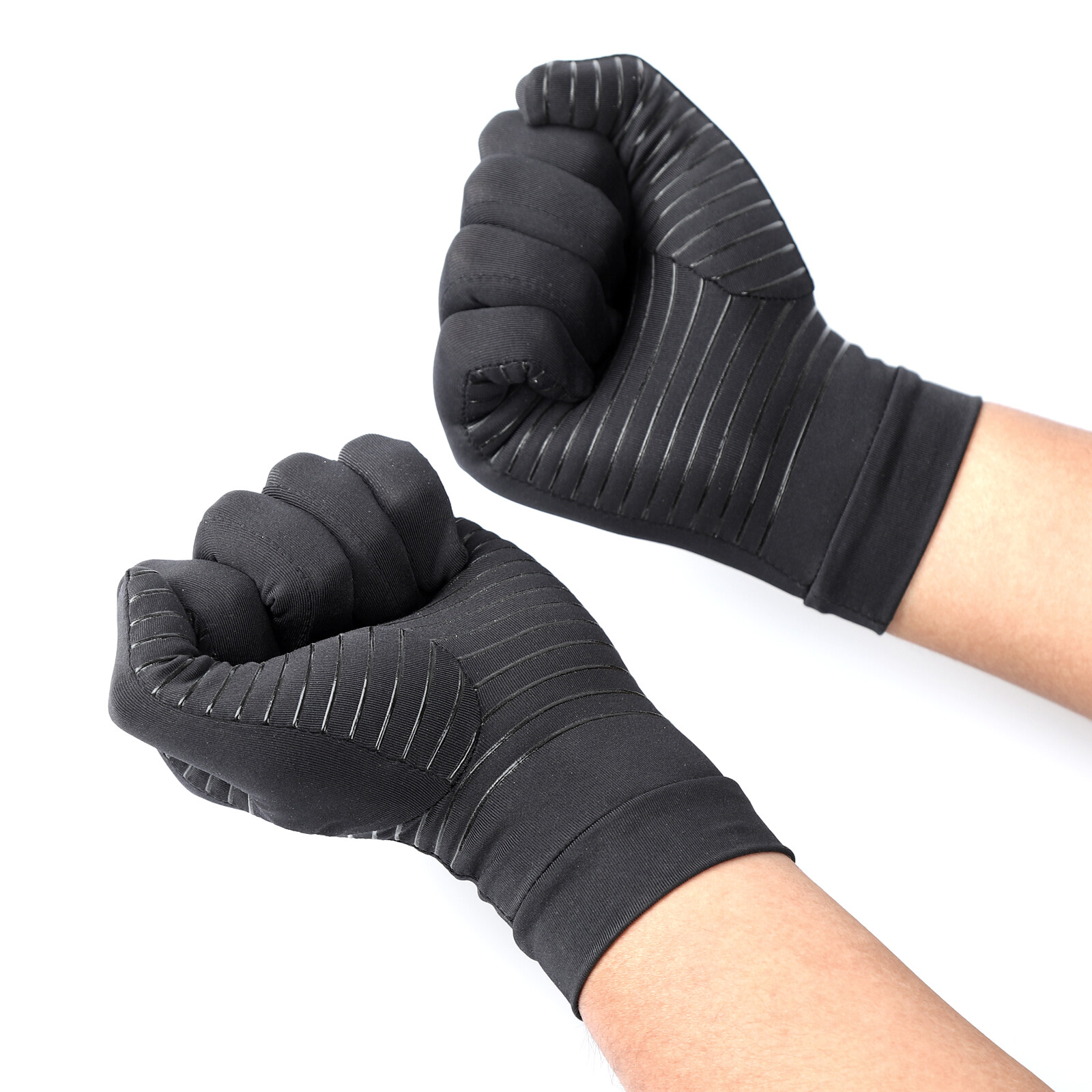 2 Pair Copper Anti-Arthritis Compression Gloves Full Finger Joint Pain Relief US