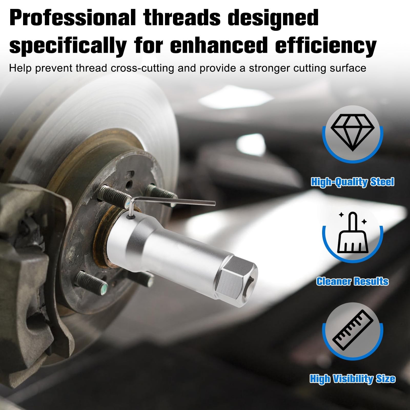 Marvelity 10-Piece Axle Spindle Thread Chaser Set - Includes 8 Dies &...