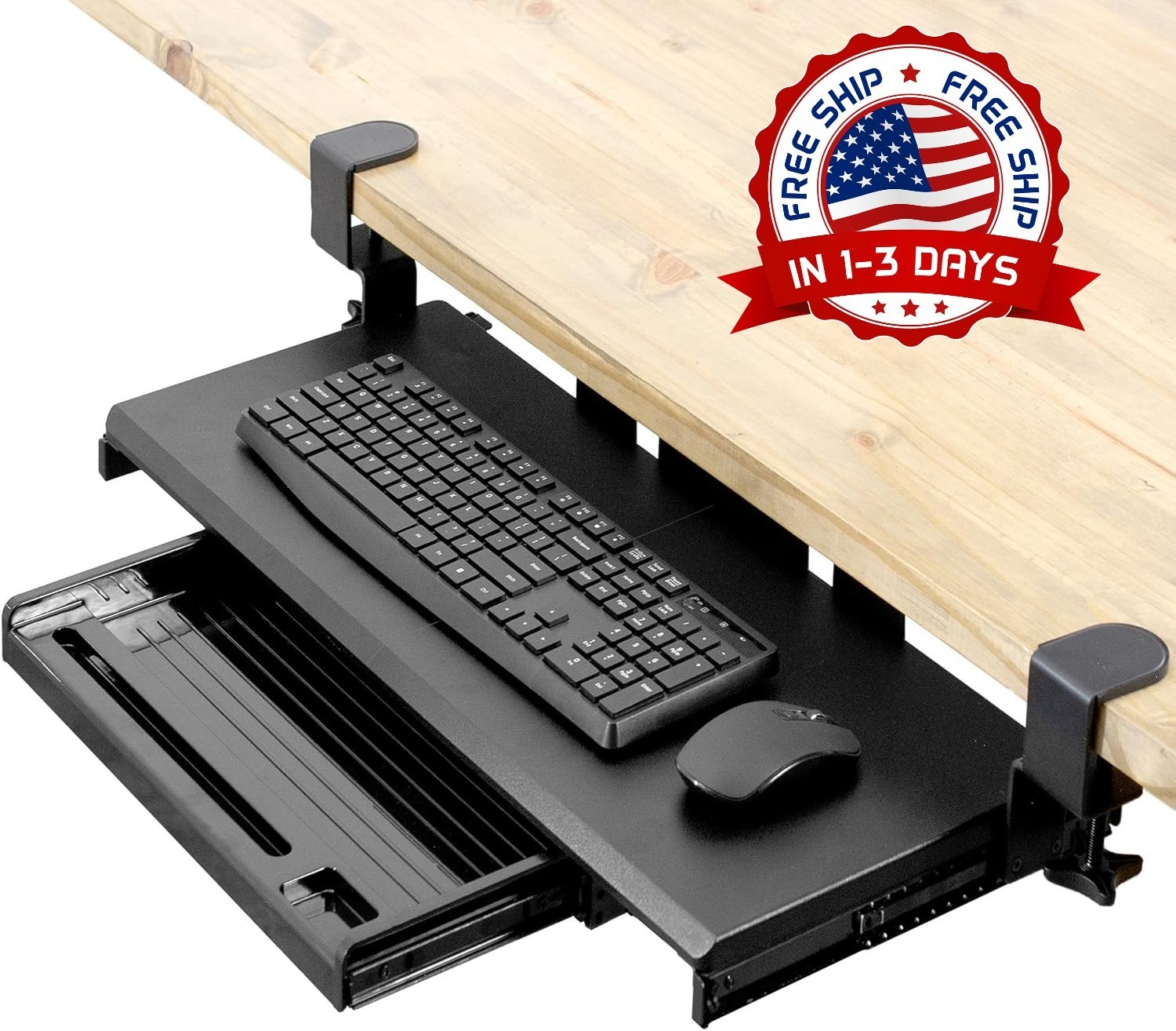 Bandeja para teclado extraíble debajo del escritorio con cajón para lápices NEW