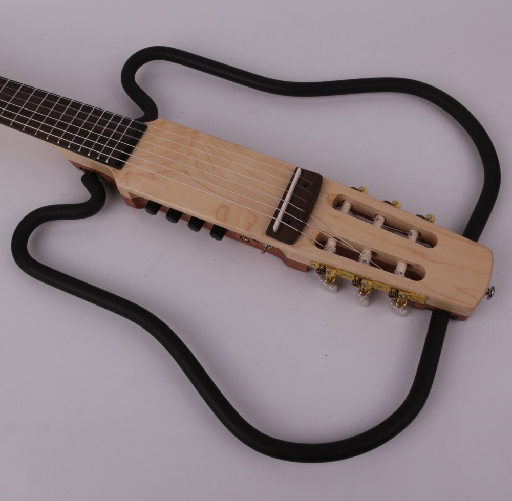 electric classical guitar silent nylon string headless built in effect portable
