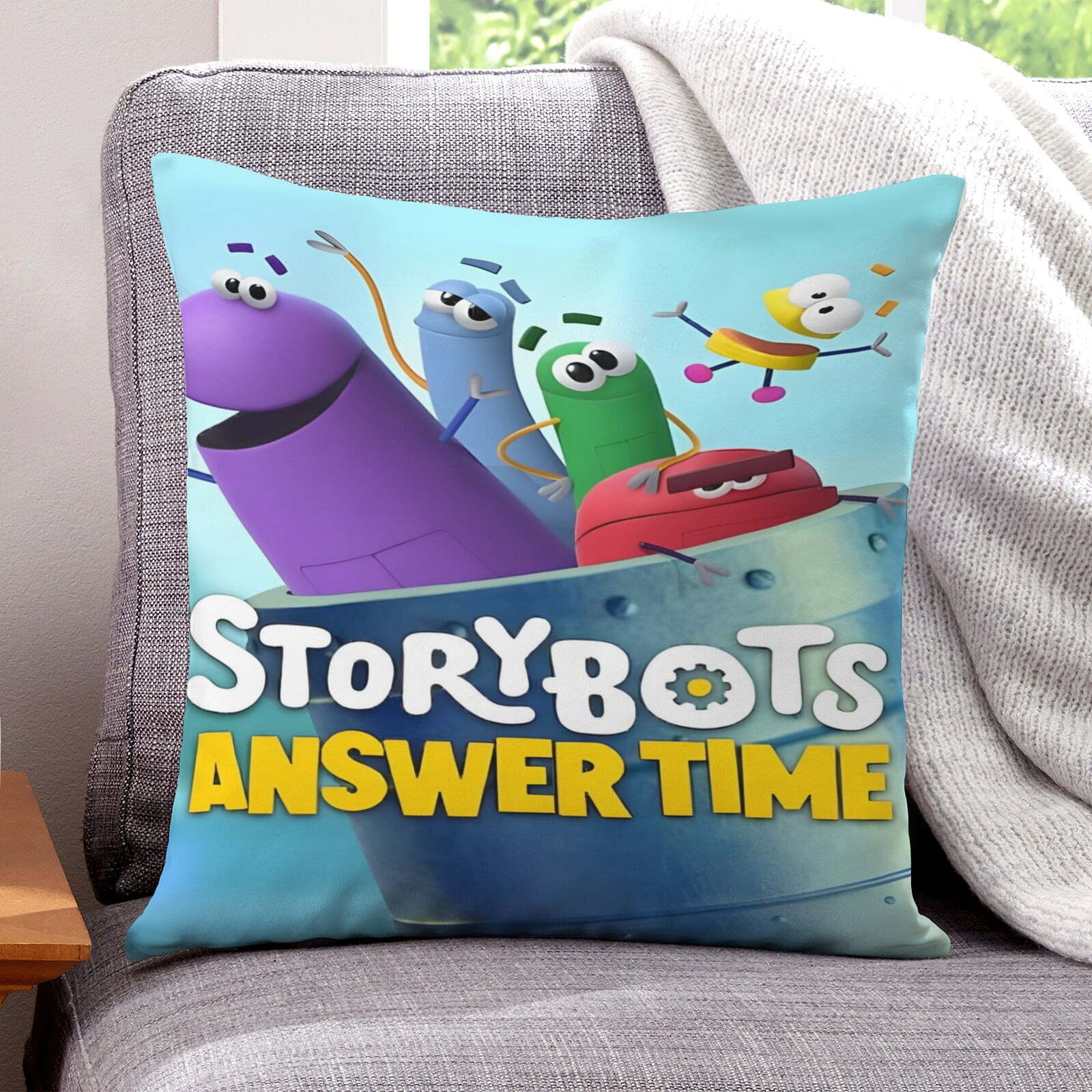 Throw Pillow Cover Storybots Answer Time Decorative Pillow Case Short Plush