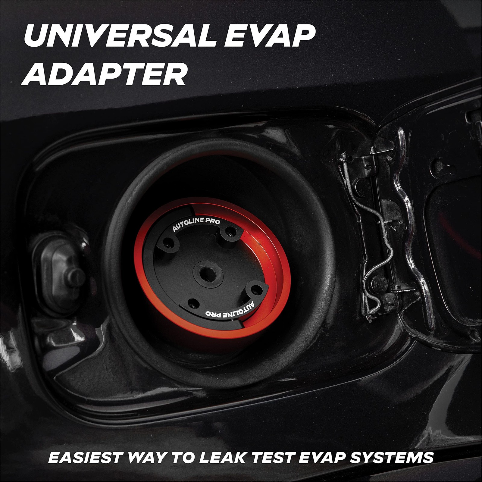 Universal Gas Cap Adapter For Easy EVAP Leak Testing - Red/Black