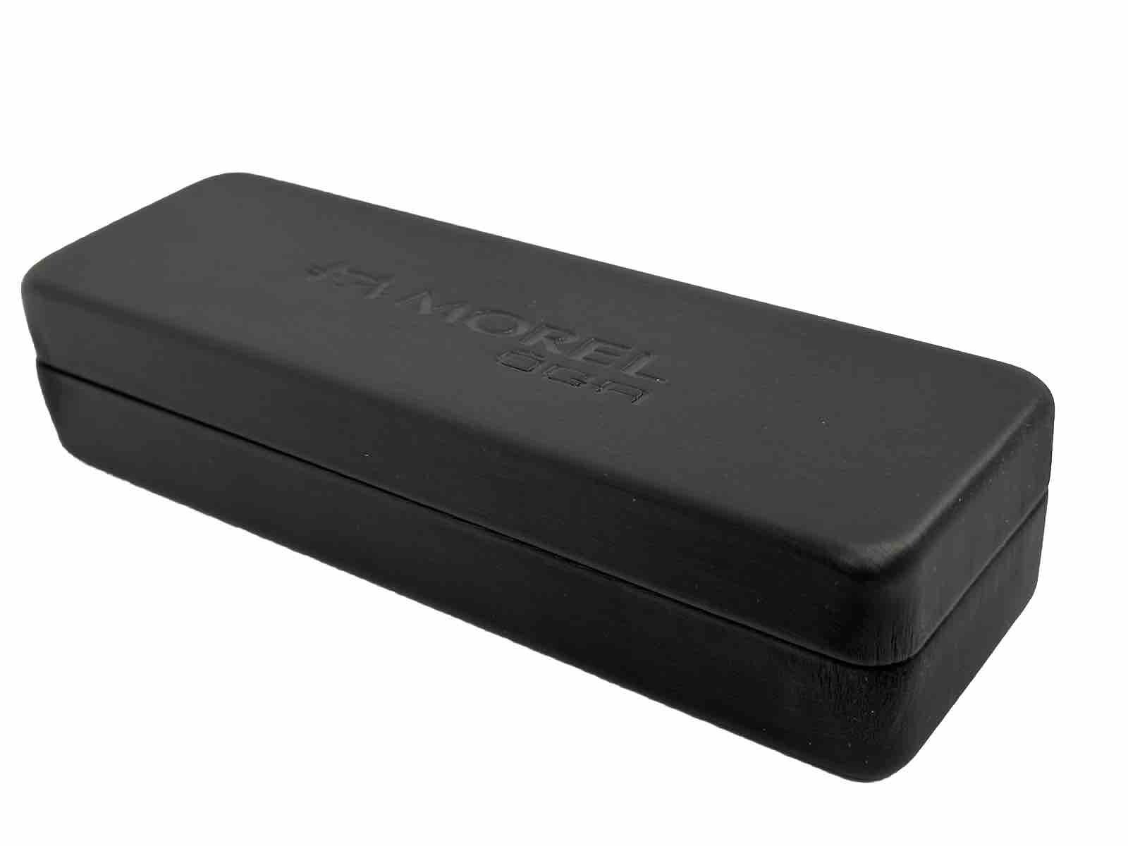 NEW Morel ÖGA Black & Black Hard Clamshell Eyeglasses Case & Microfiber Cloth