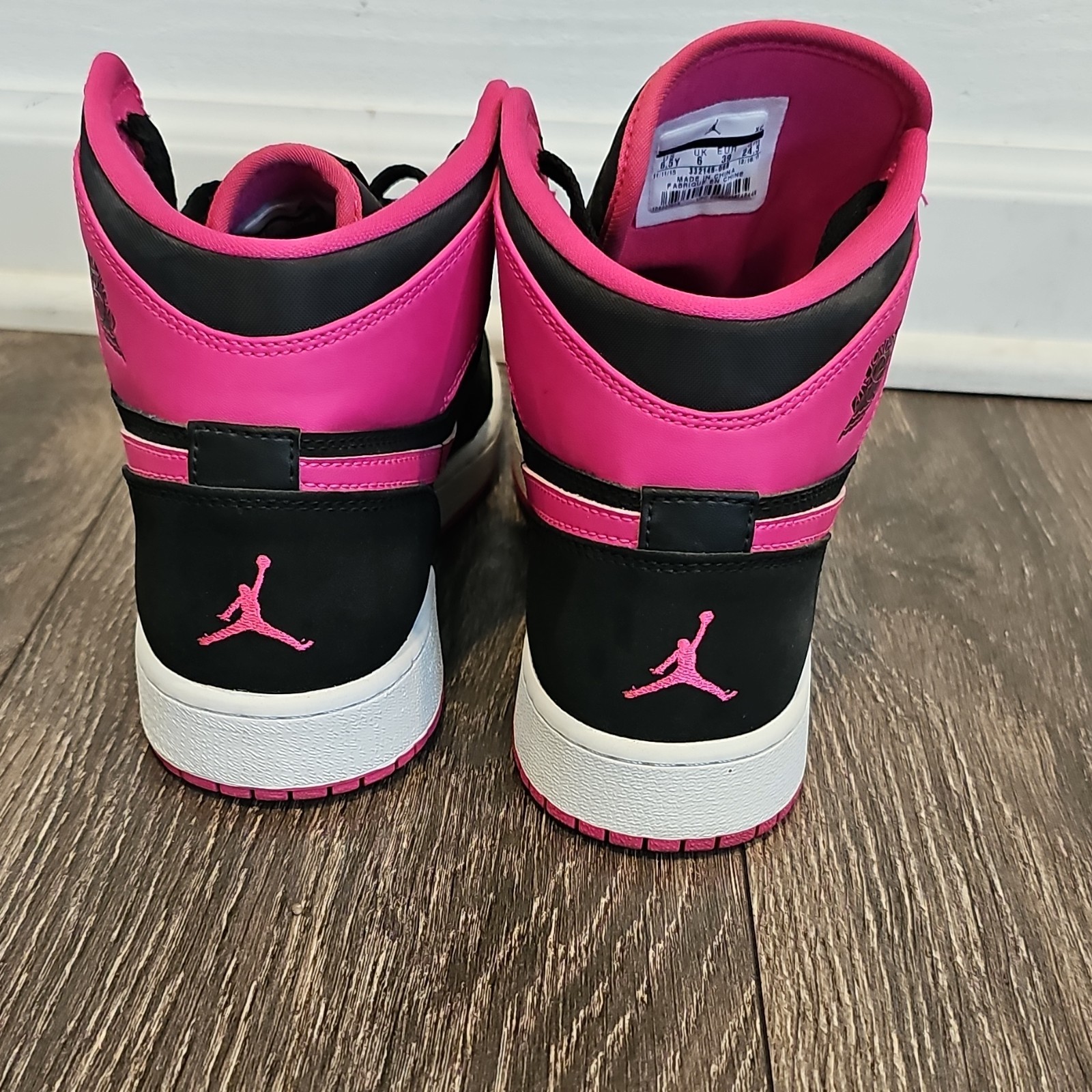 Jordan Air Jordan Black Pink High Top Kids Sneakers 6.5Y 332148-008