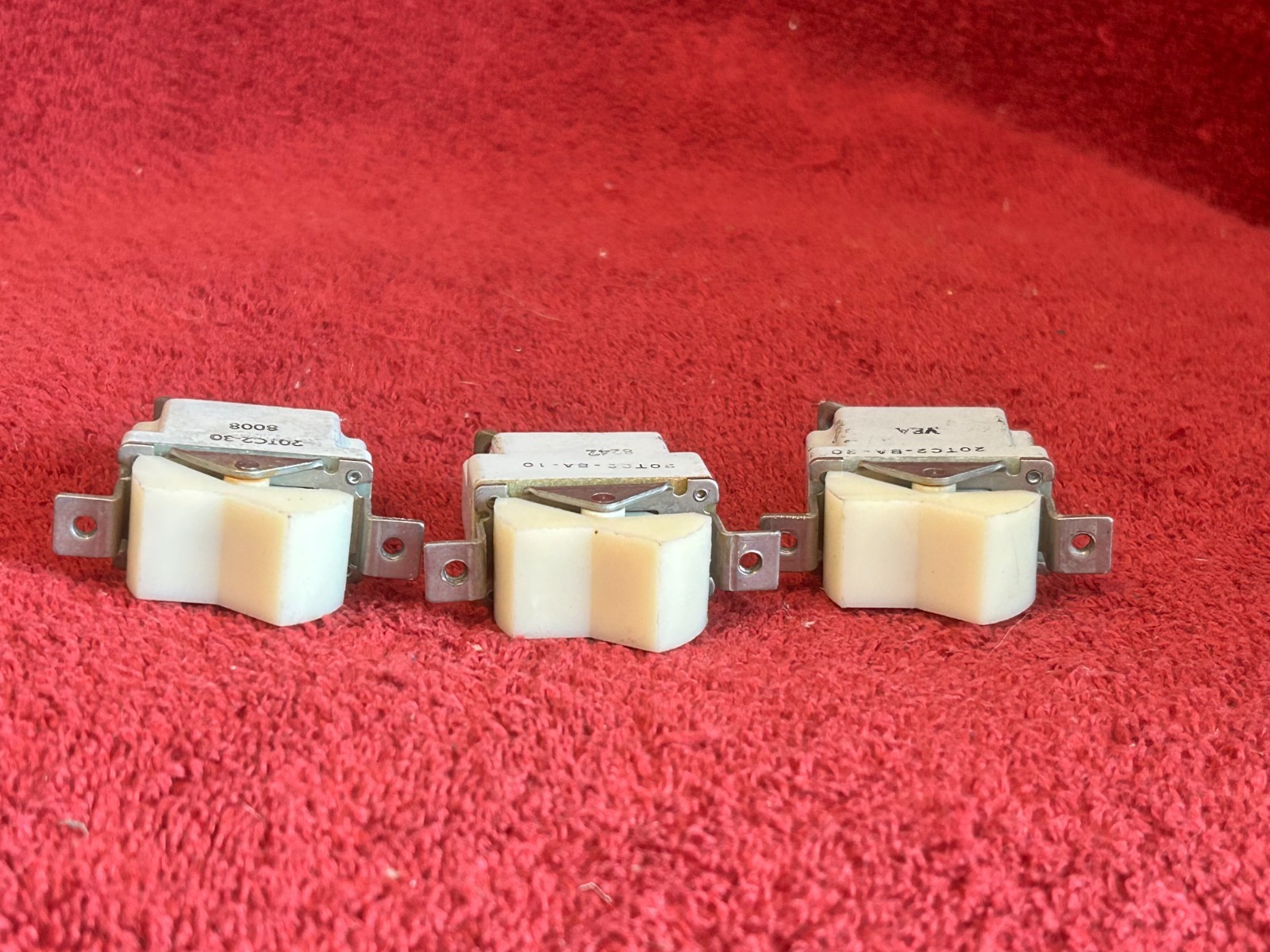 LOT OF 3 KLIXON BLANK ROCKER SWITCHES P/N 20TC2-30 20TC2-BA-20 20TC2-BA-10