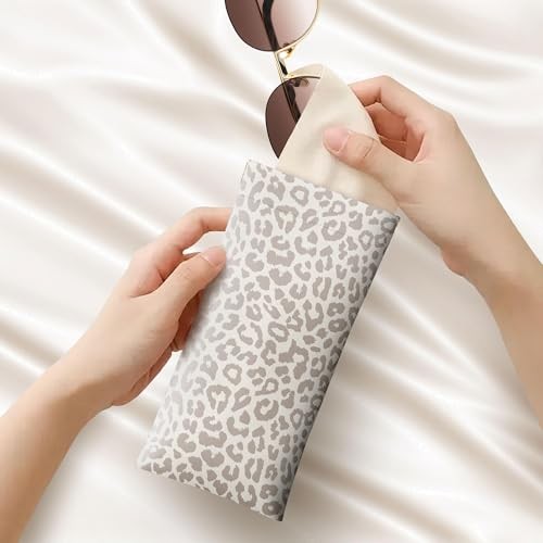 2 Pcs Sunglasses Eyeglass Glasses Case, 33-leopard Print Black and Grey(2pcs)