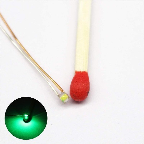 Title50pcs Pre-soldered Micro Litz Wired Leads Green SMD LED 0603 + Multi