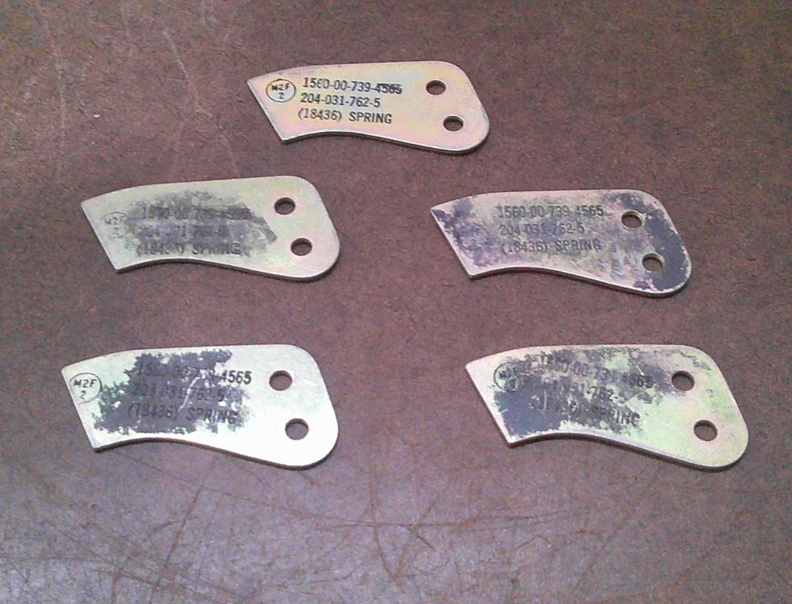 Bell Helicopter UH-1 Huey Spring, Hinge Plate Lot of 5 P/N 204-031-762-5 New
