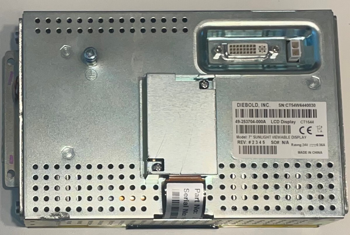 Diebold 49-253704-000A 7" Sunlight Viewable LCD DISPLAY