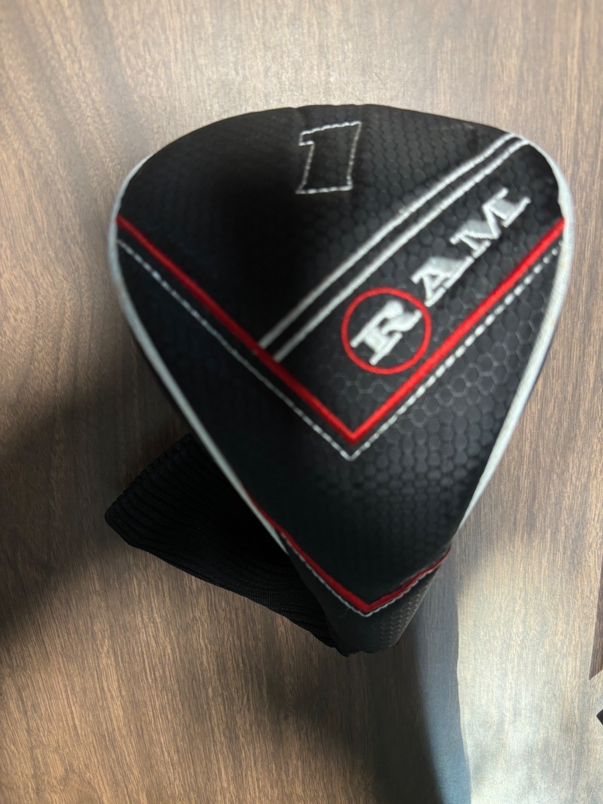 RAM Golf Driver Headcover Black & Red Hex Pattern