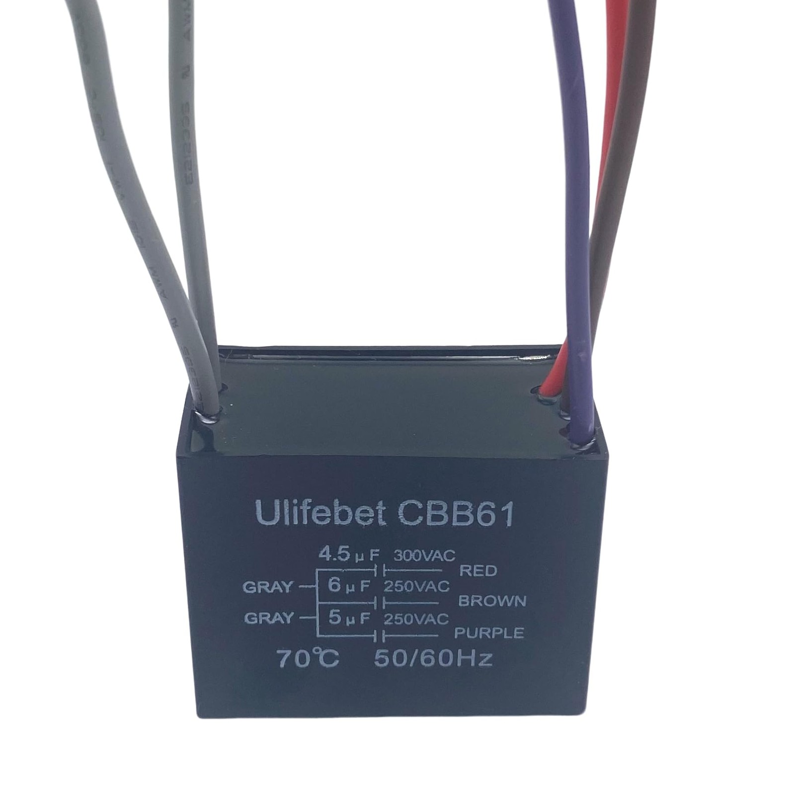New 5 Wire Ceiling Fan Capacitor Replacement for New Tech CBB61, 250VAC 50/60...