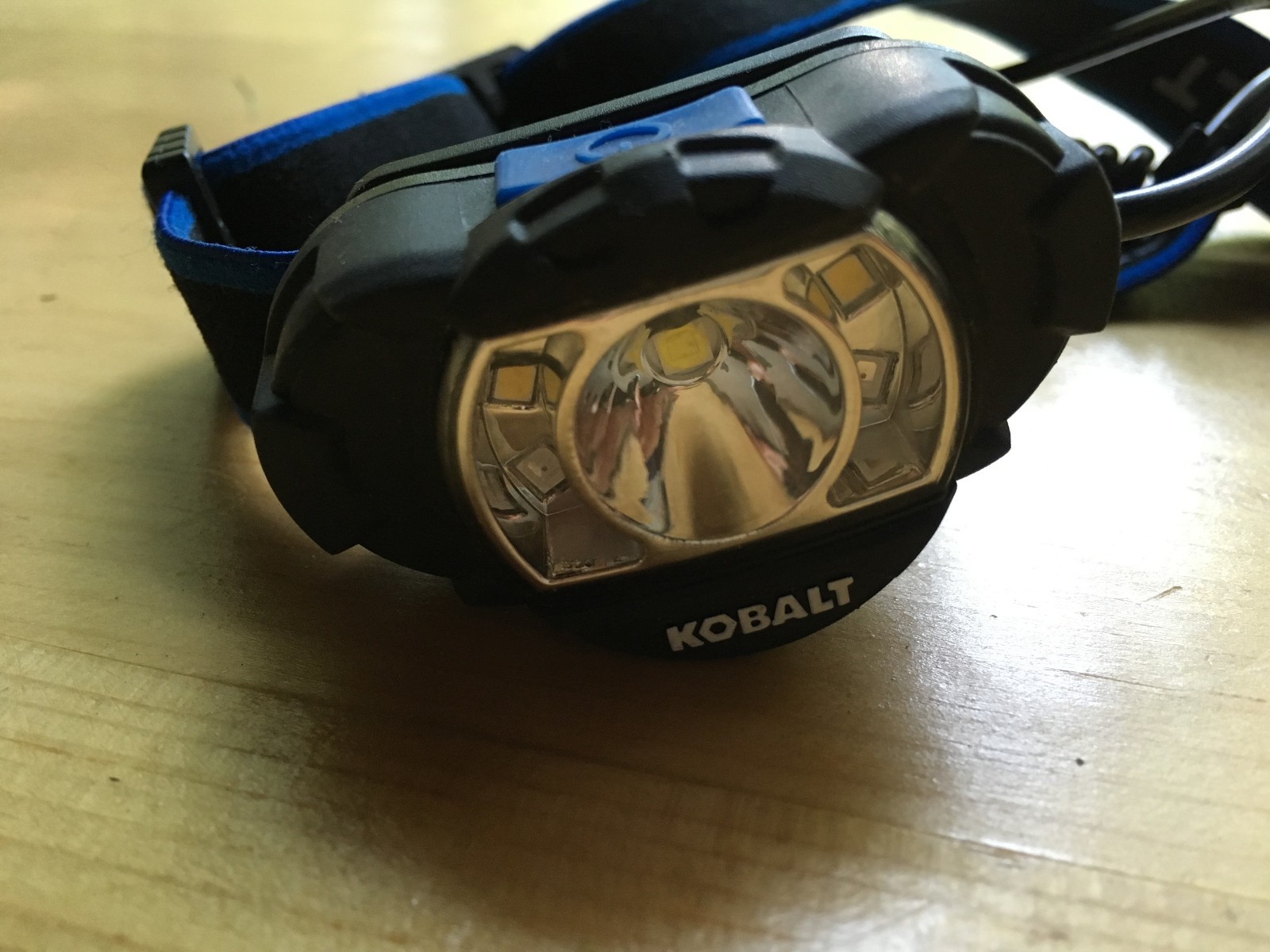 Kobalt 350 Lumen LED Headlamp 4 Modes Adjustable Strap Work Light Walking Black