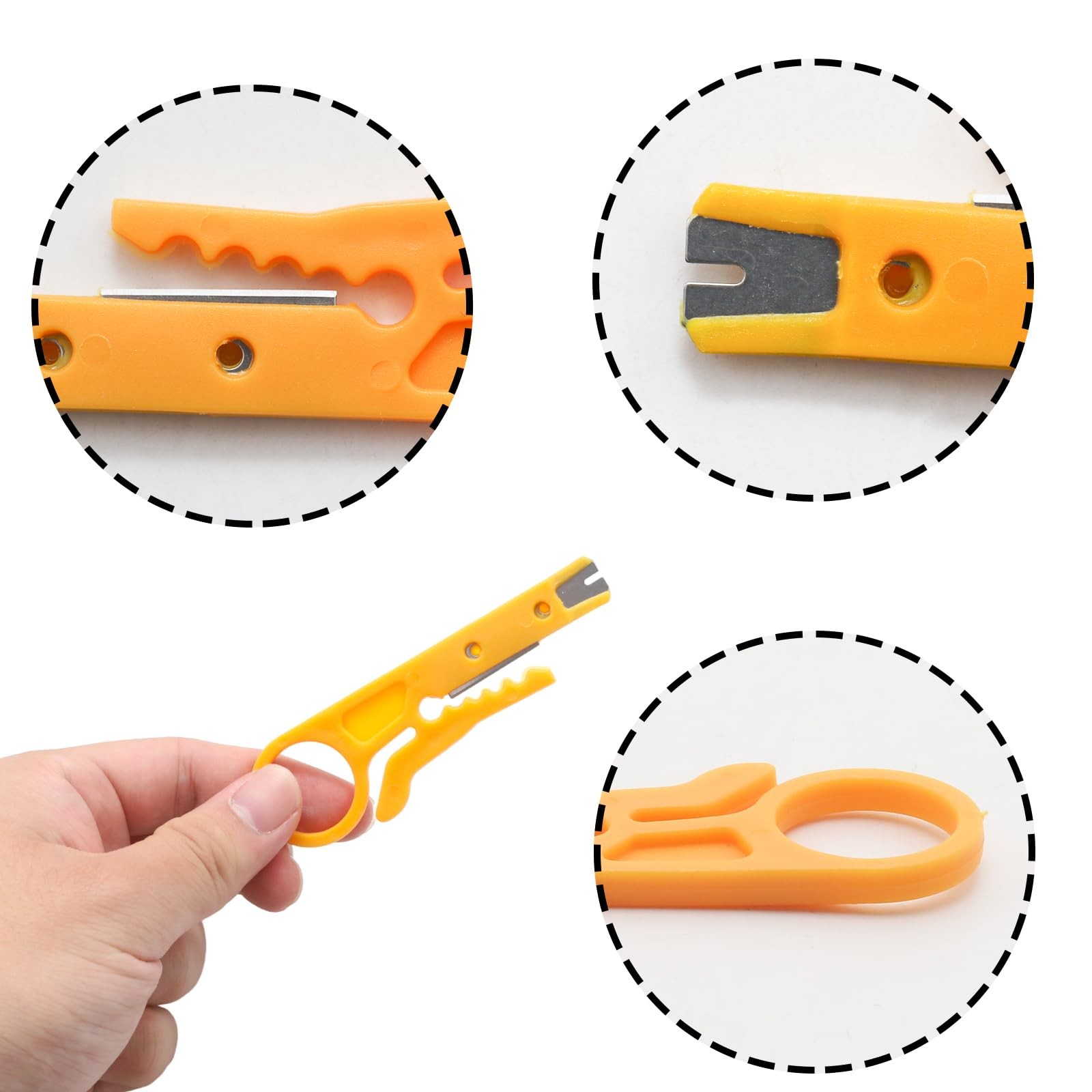 Yinluluna 6Pcs Mini Wire Stripper, Mini Punch Down Tool, Yellow