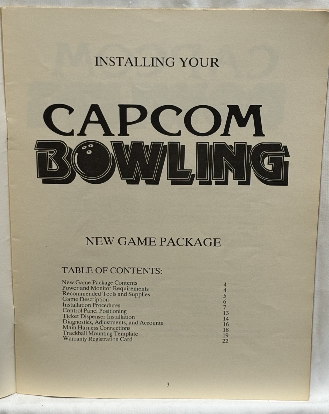 ORIGINAL-CAPCOM-BOWLING-INSTRUCTION MANUAL