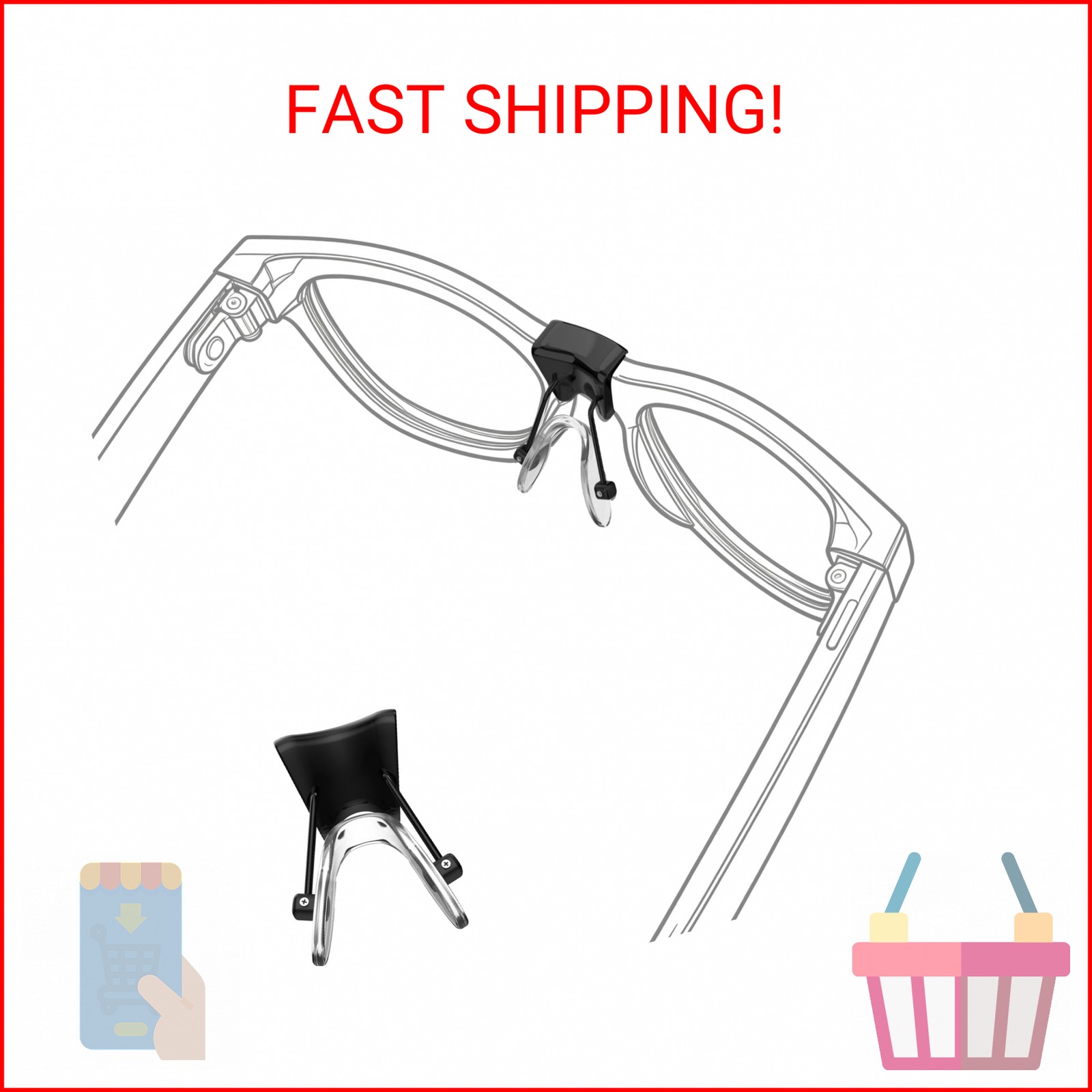RCstyle HiBloks Eyeglass Nose Pads for Ray-Ban Meta Wayfarer Gen 2 & Gen 2(RW400