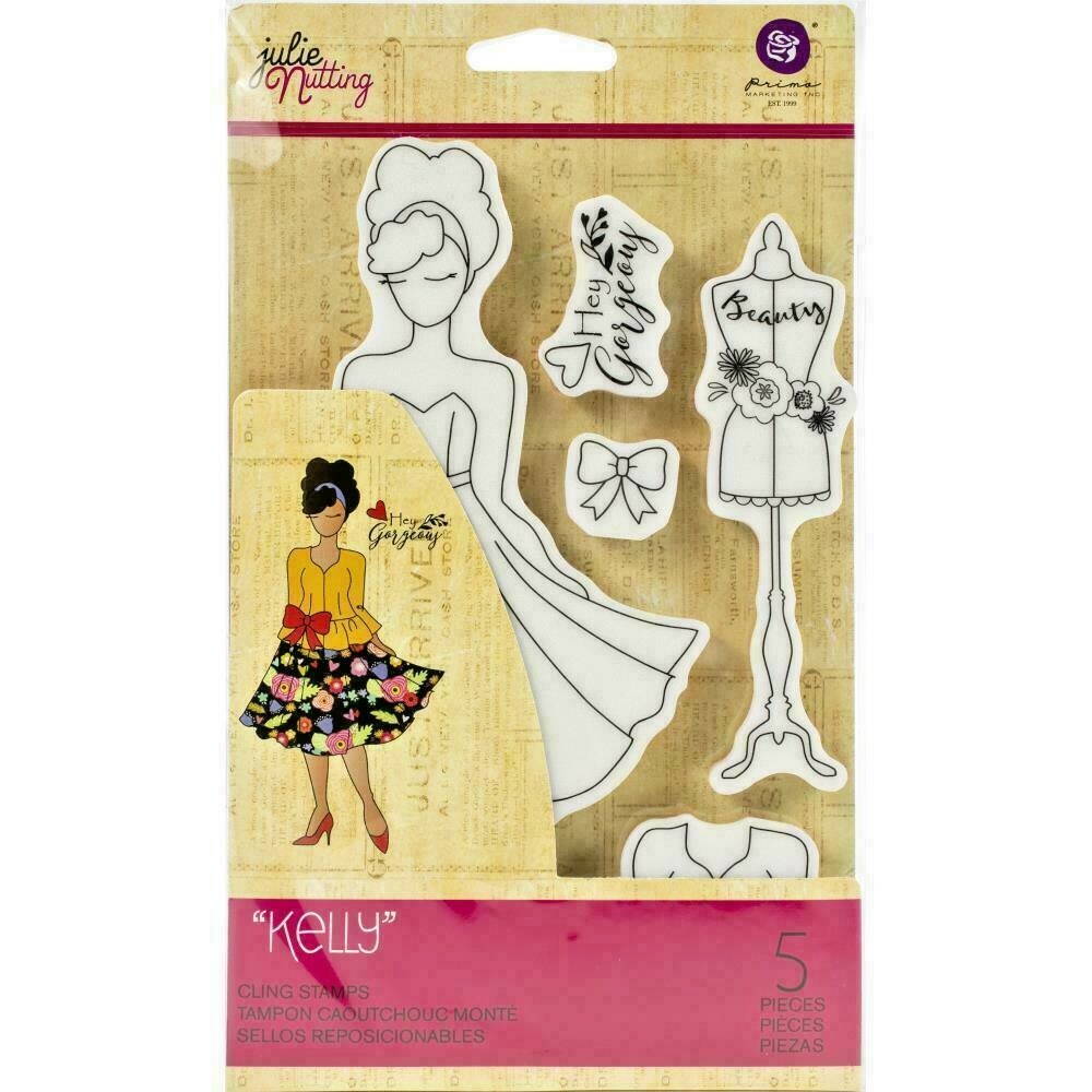 Prima Julie Nutting KELLY Doll Cling Stamps Cards Planner Tags 913014