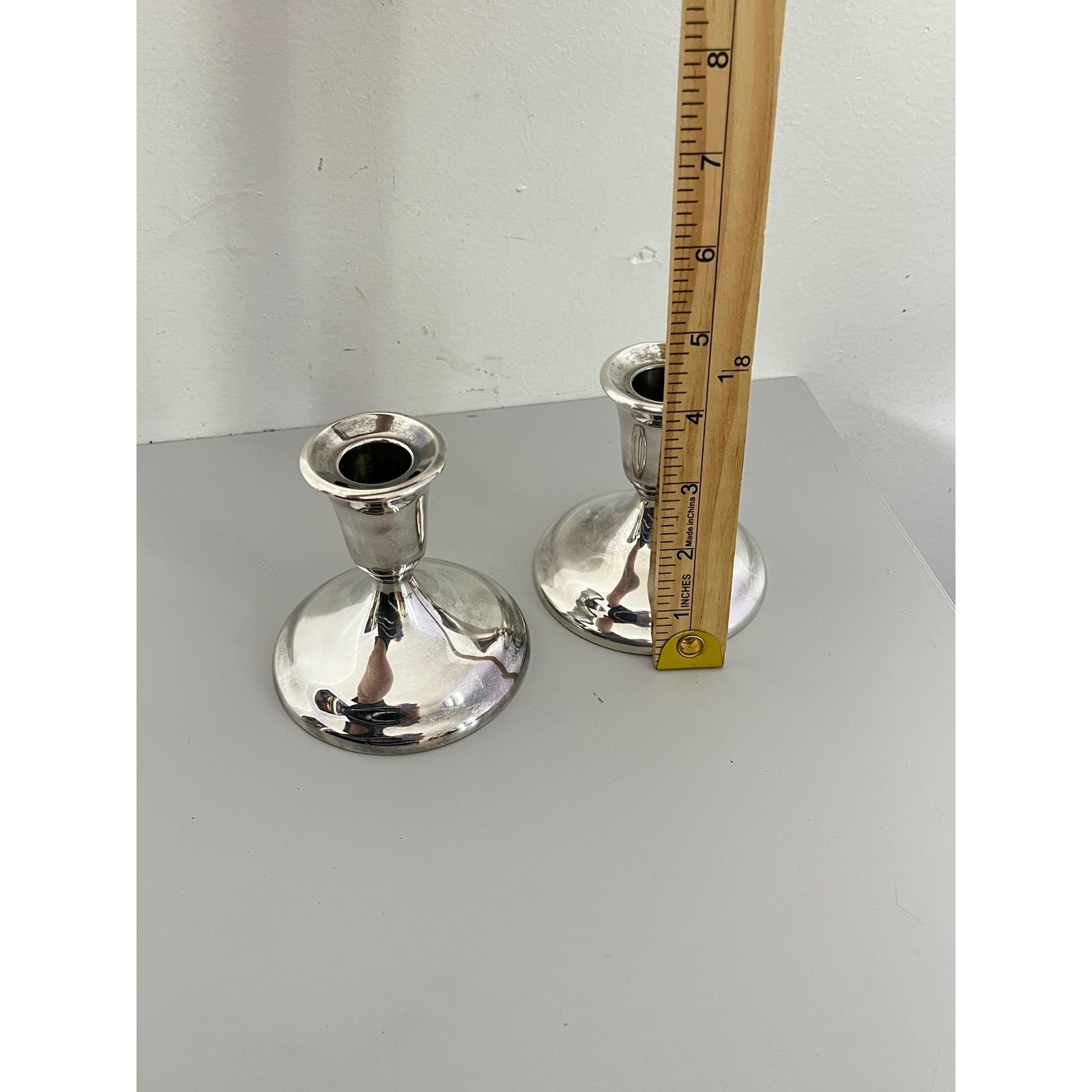 International Silver Co Candlestick Holders Silver Plated Weighted Pair