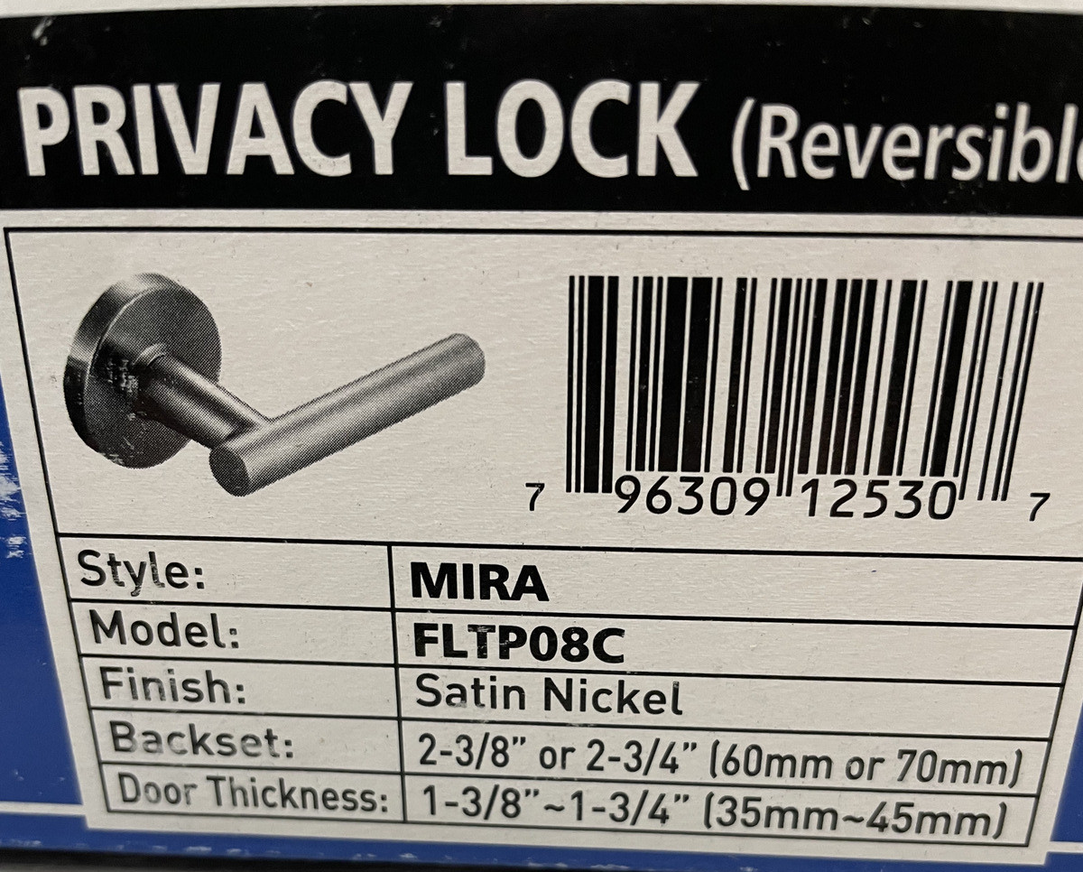 Pamex FLTP08C Privacy Door Lever Set from the Mira Collection,Satin Nickel*READ*