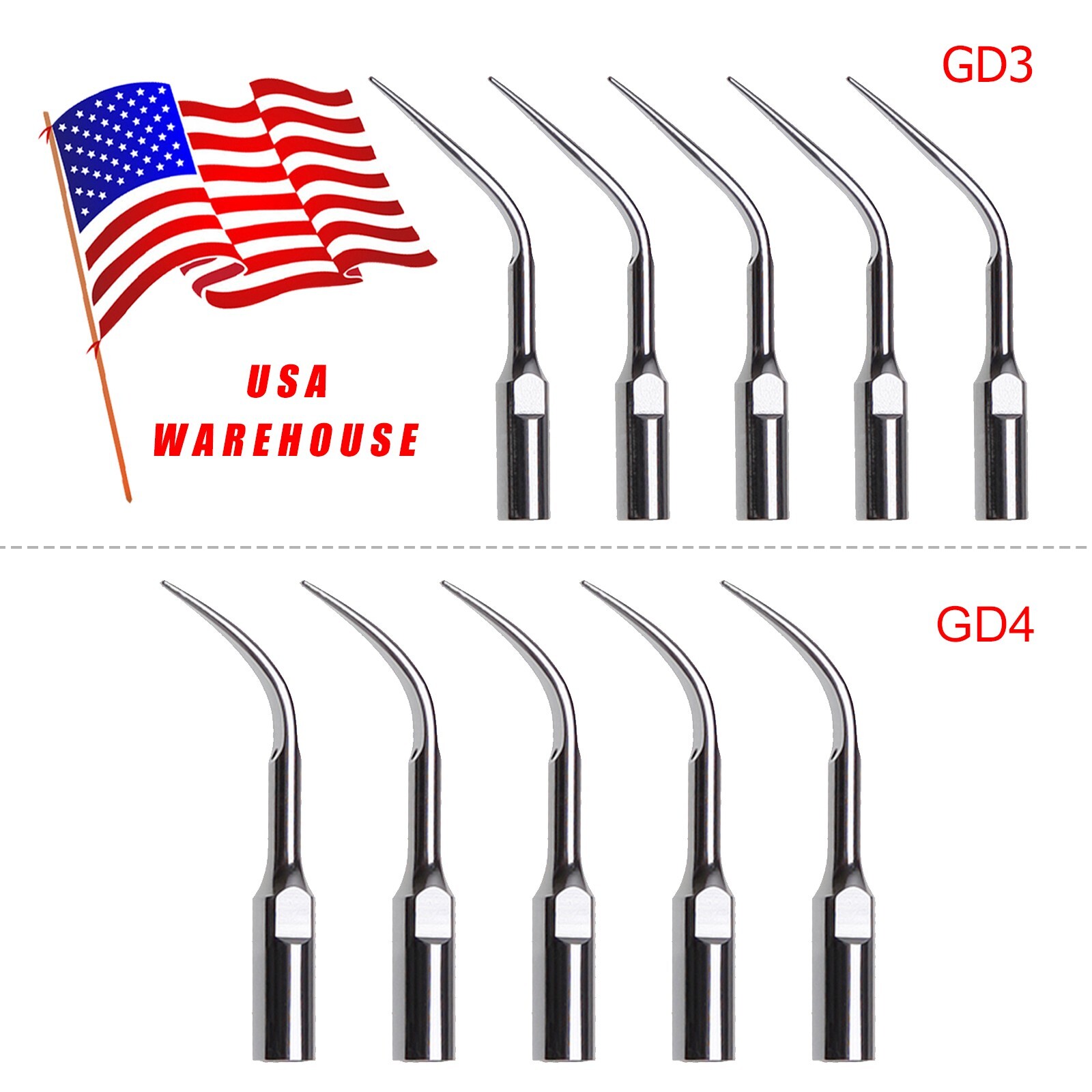 10X SKYSEA Dental Ultrasonic Scaler Scaling Tip GD3 GD4 For DTE Satelec NEW