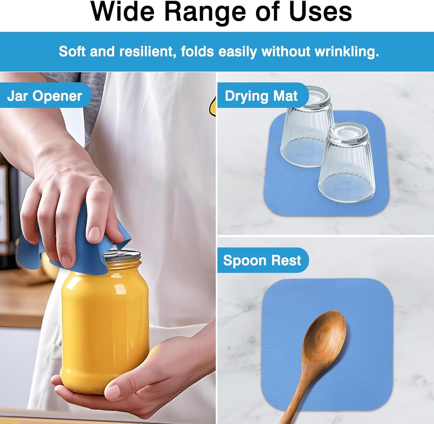 4PCS Multi-Function Rubber Jar Opener – Silicone Bottle Lid Grippers for...