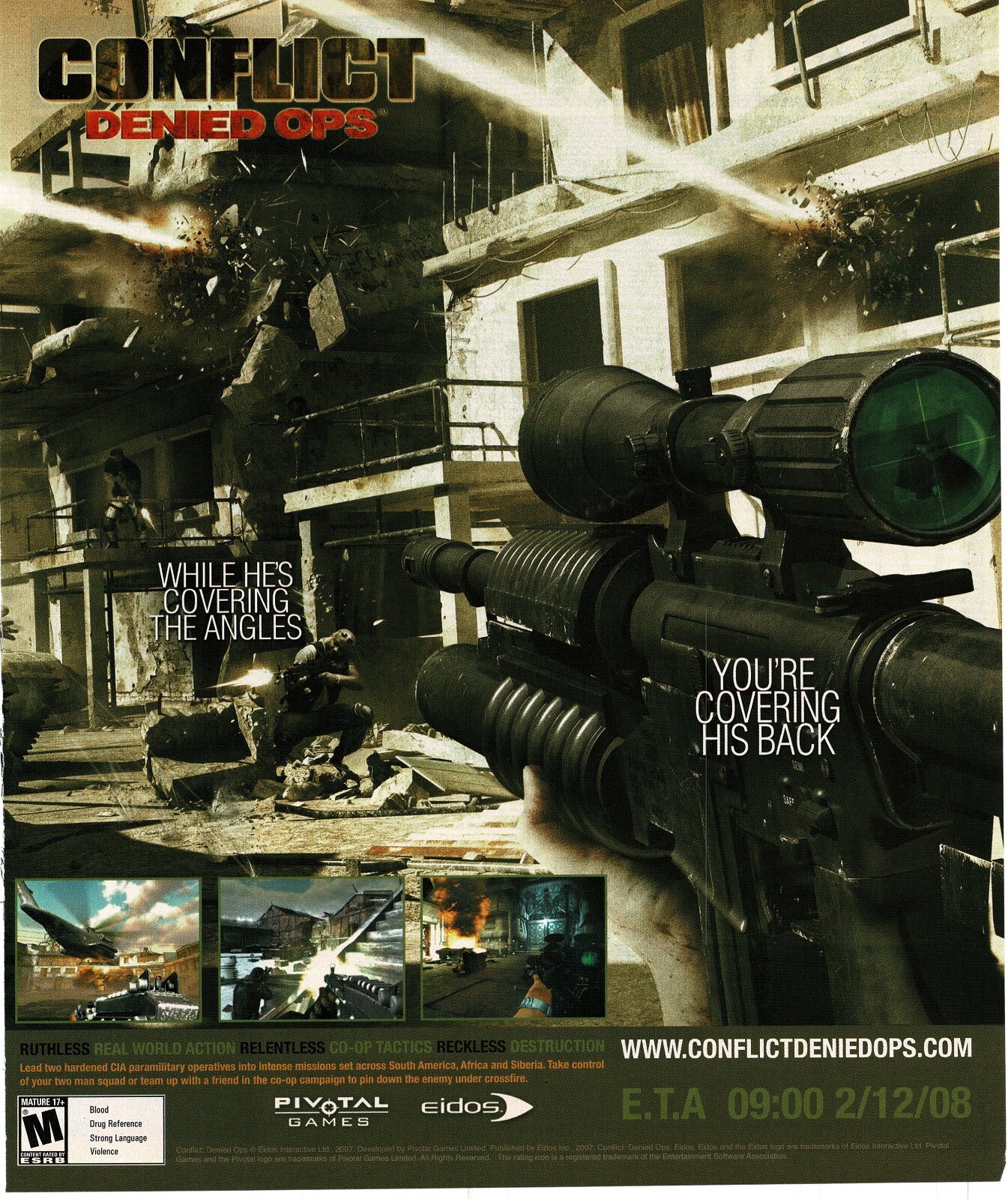 2008 Conflict Denied Ops Video Game Vintage Print Ad