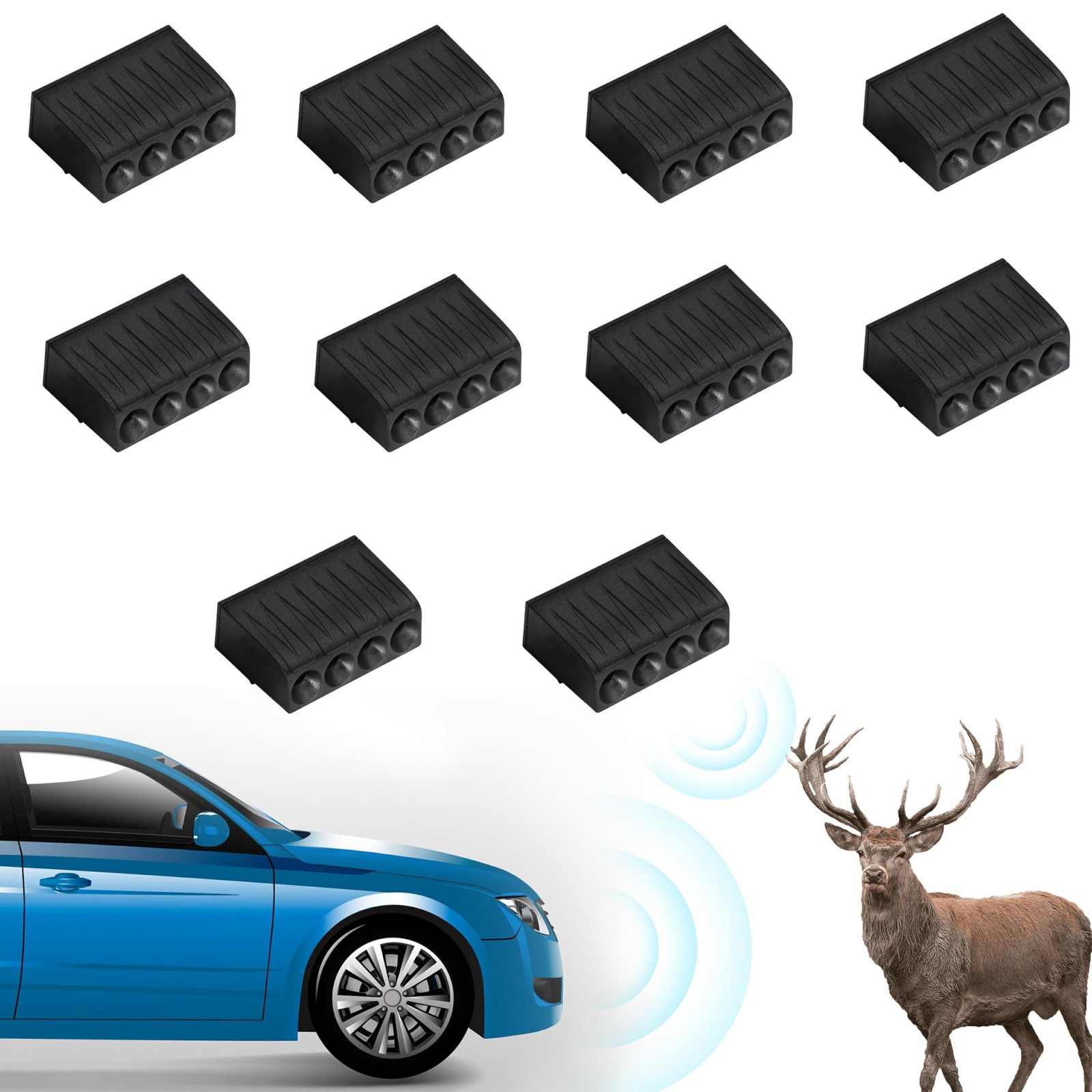 Deer Whistles 4 Horn Ultrasonic Wildlife Warning 10 Pack Universal Fit Cars Truc
