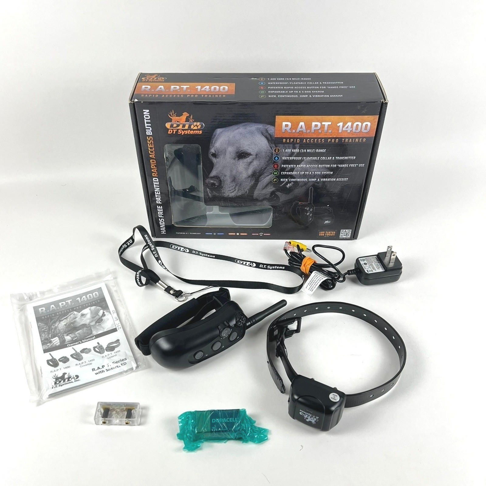 DT Systems R.A.P.T. 1400 Rapid Access Pro Trainer Dog Training Collar Black