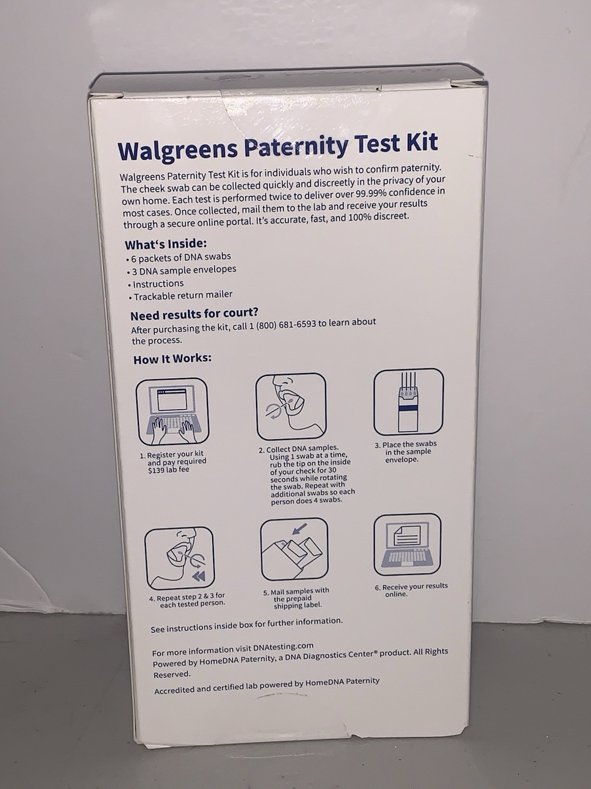 Walgreens Paternity Test Kit Paternidad Prueba NEW SEALED