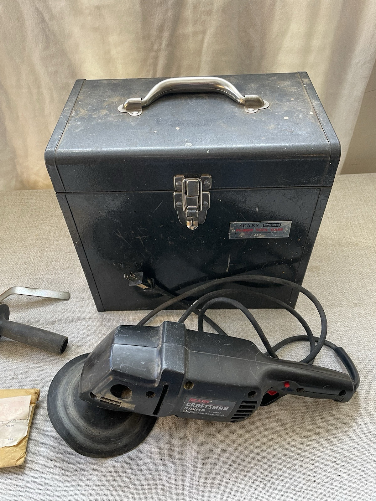 Sears Craftsman 6” Disc Sander Polisher 3/8 HP w/ Power Tool Case #1497 WORKS