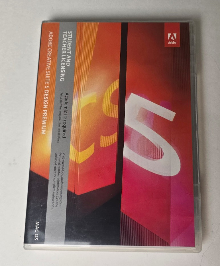 Adobe Creative Suite 5 CS5 Design Premium for Mac Studen & Teacher Licensing