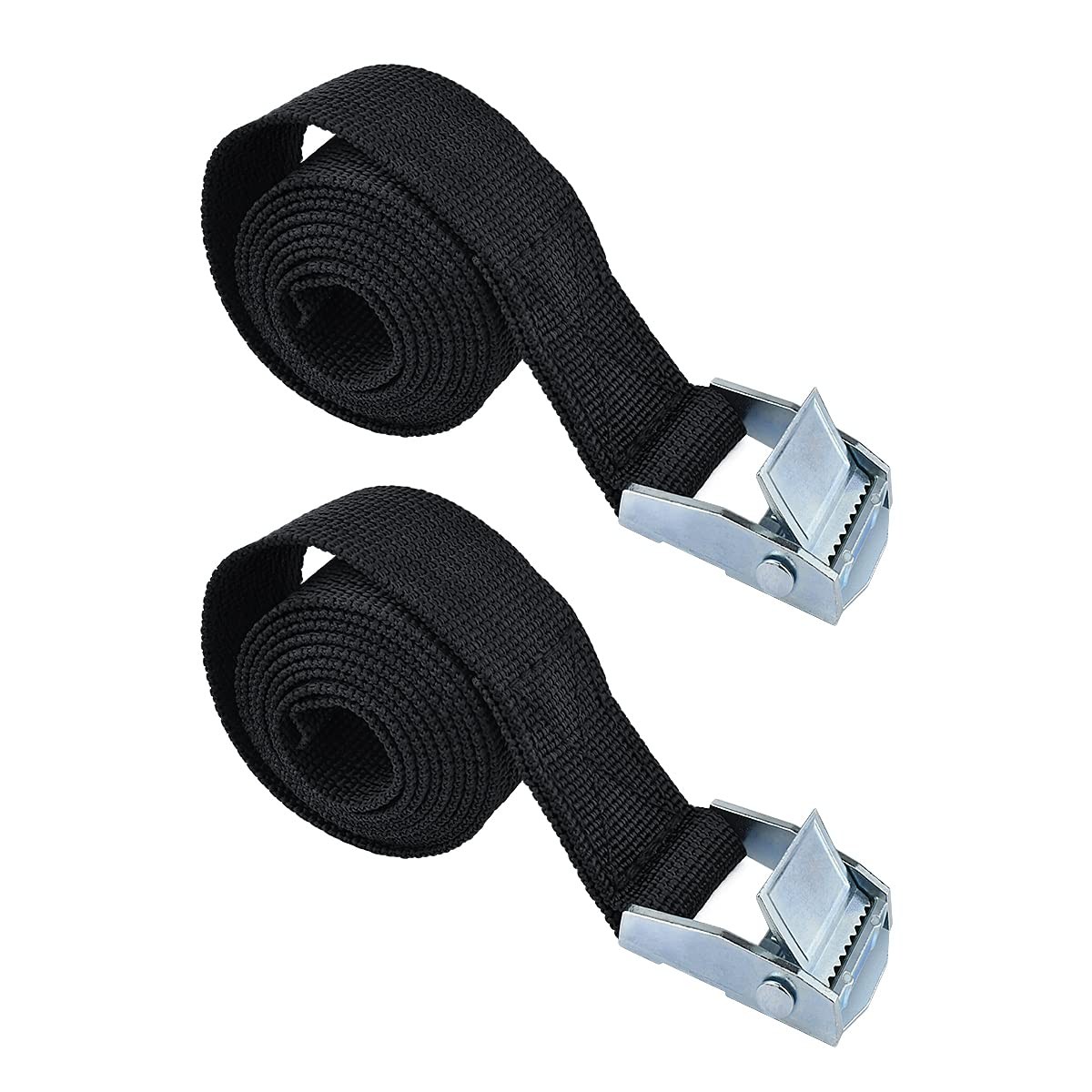 2PCS Lashing Straps with Buckles Adjustable, Up to 1" x 3.3', Black