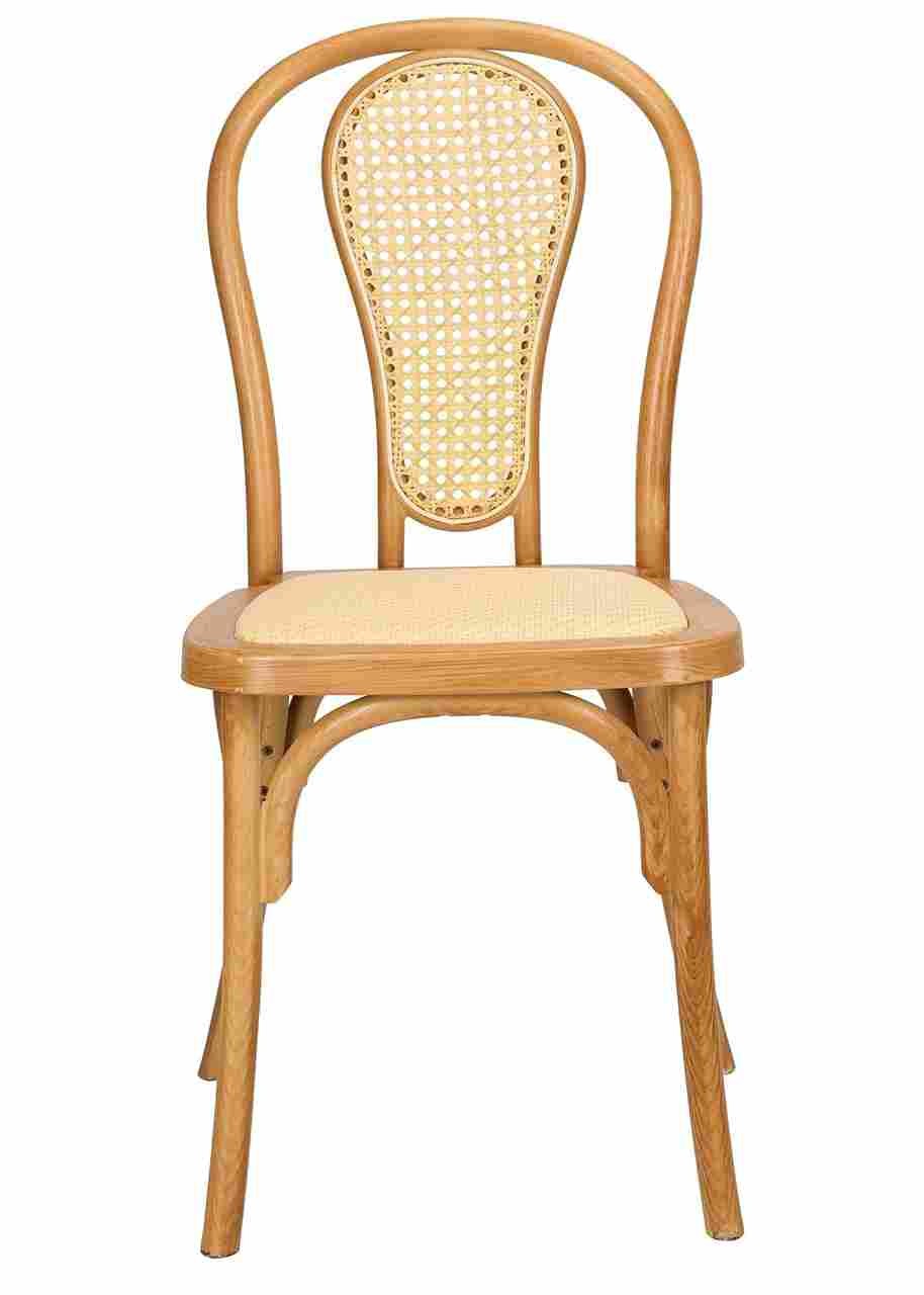 Bentwood Resin Natural Rattan Standard Square Seat with Rattan Back by Chivari