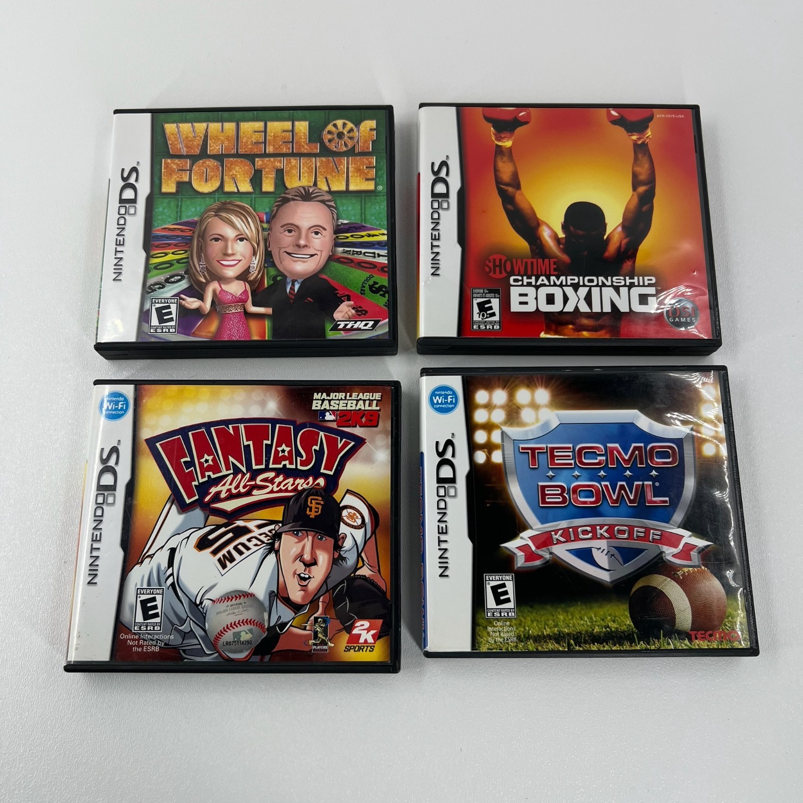 Nintendo DS Replacement Cases And Manuals Lot Of 4 Tecmo Bowl Boxing MLB Fortune