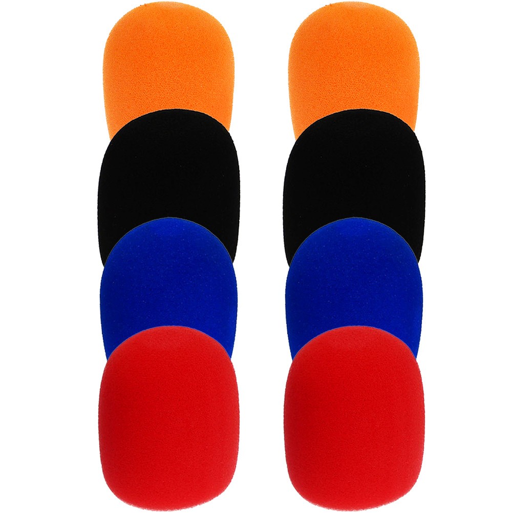 8 Pcs Wind Screen for Mics Microphone Windproof Cover Sponge Sleeve