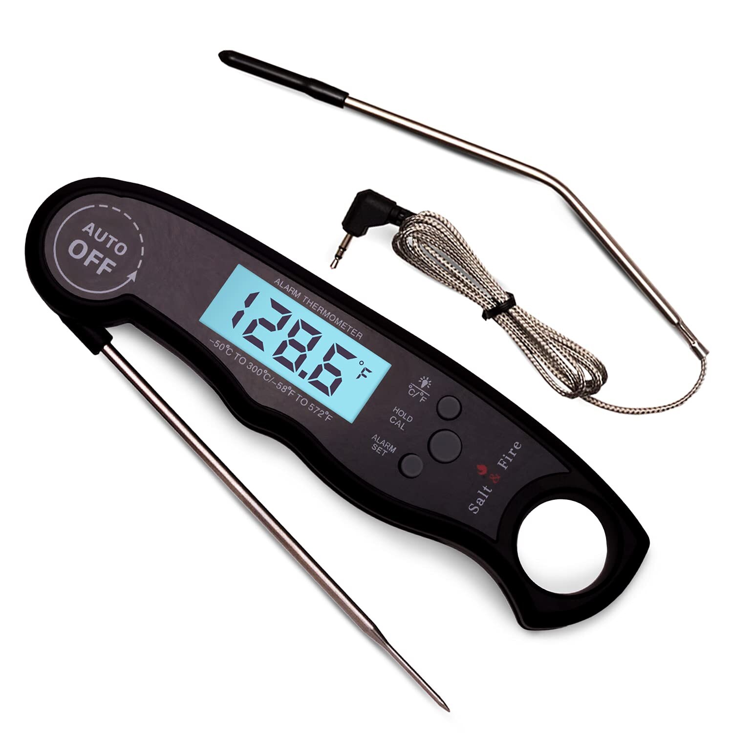 Digital Instant Read Meat Thermometer Grill & Cooking 2-in-1 Accurate BBQ LCD