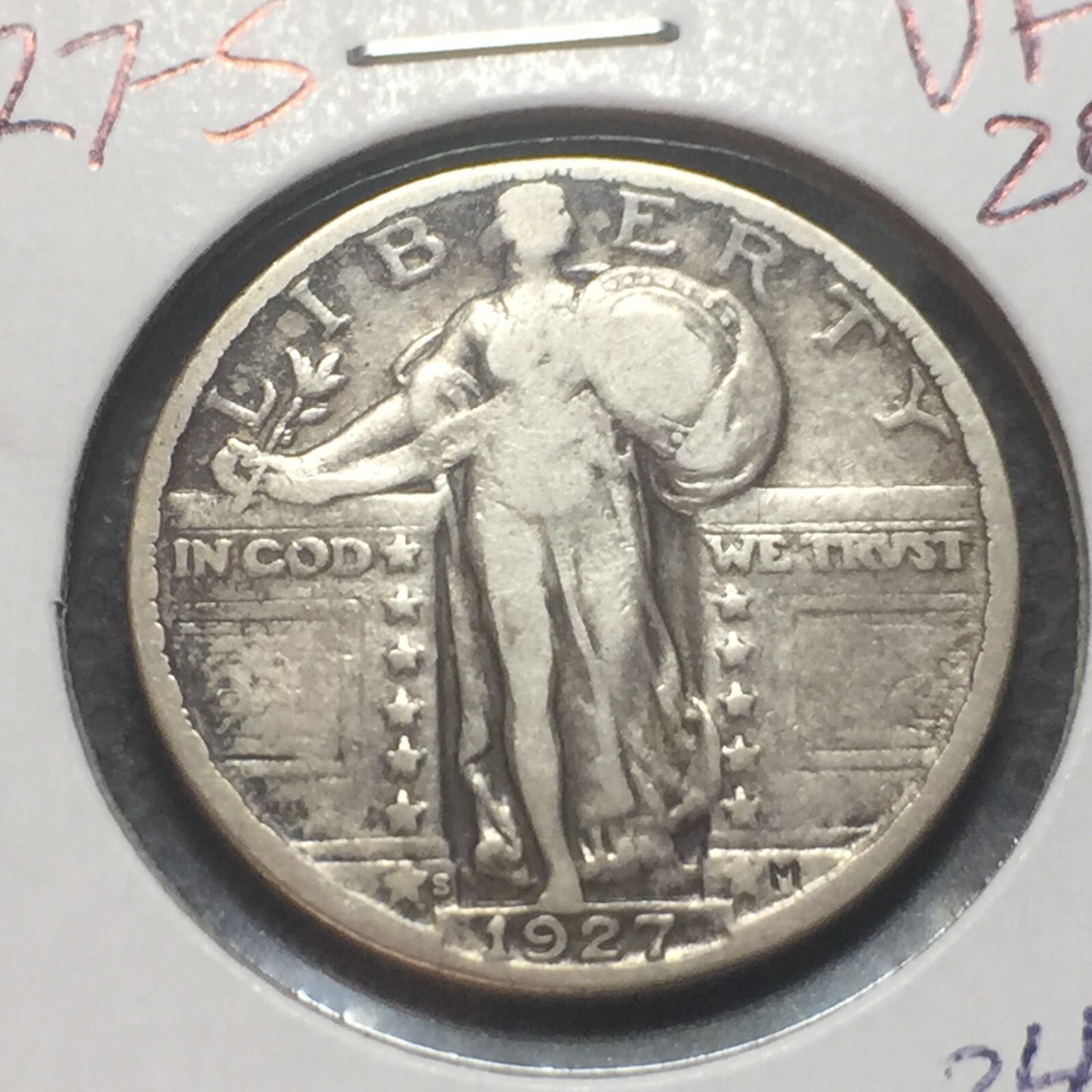 1927-S   VF   Standing Liberty Quarter   Nice Coin      Combined Shipping