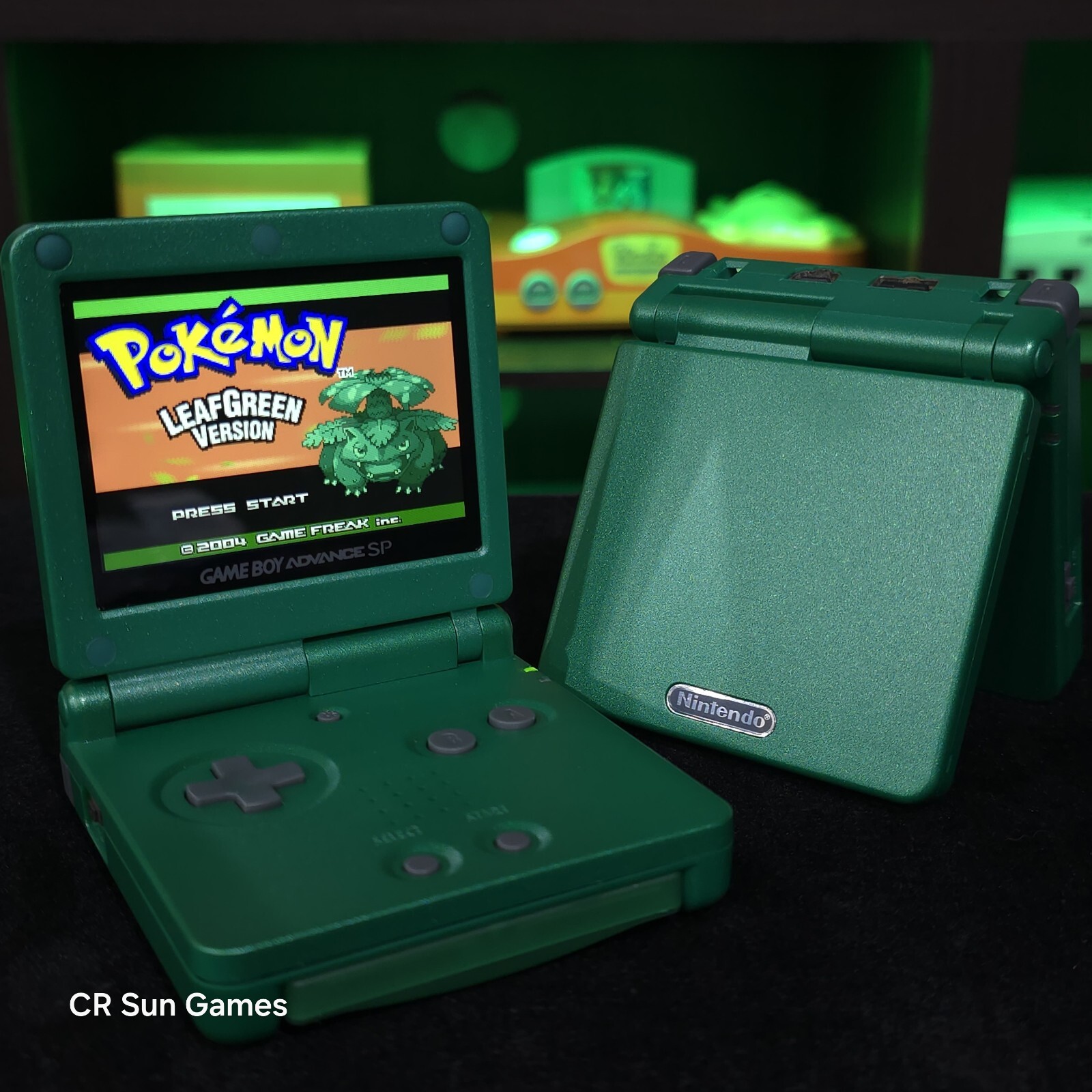 Green Nintendo Game Boy Advance GBA SP IPS V2 and Usb-C