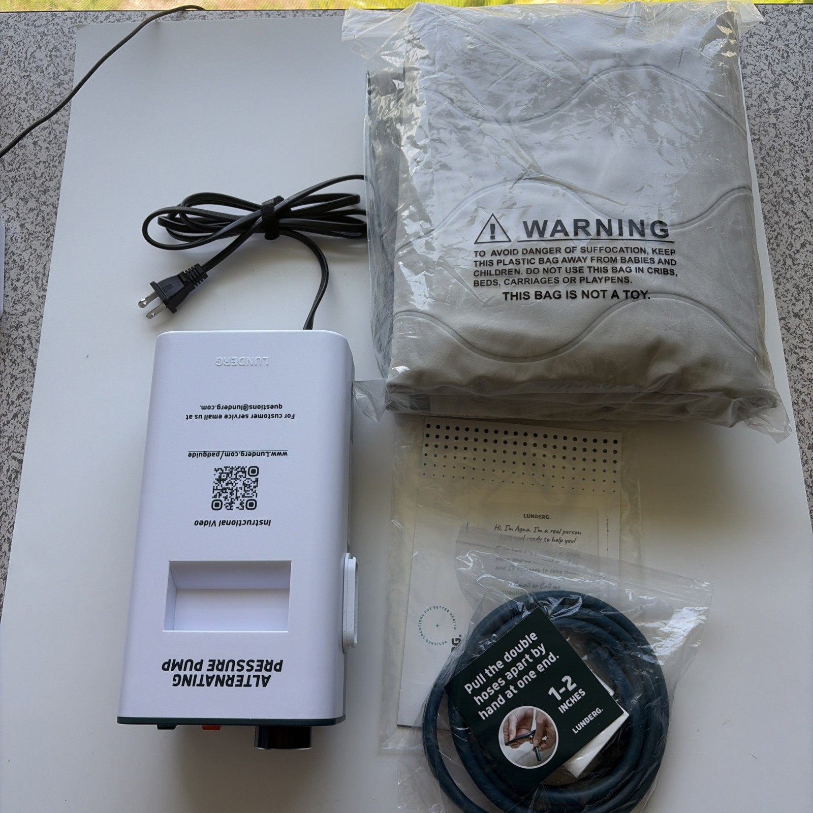 Lunderg Alternating Air Pressure Mattress Pad with Static Mode & Flocking Add-on
