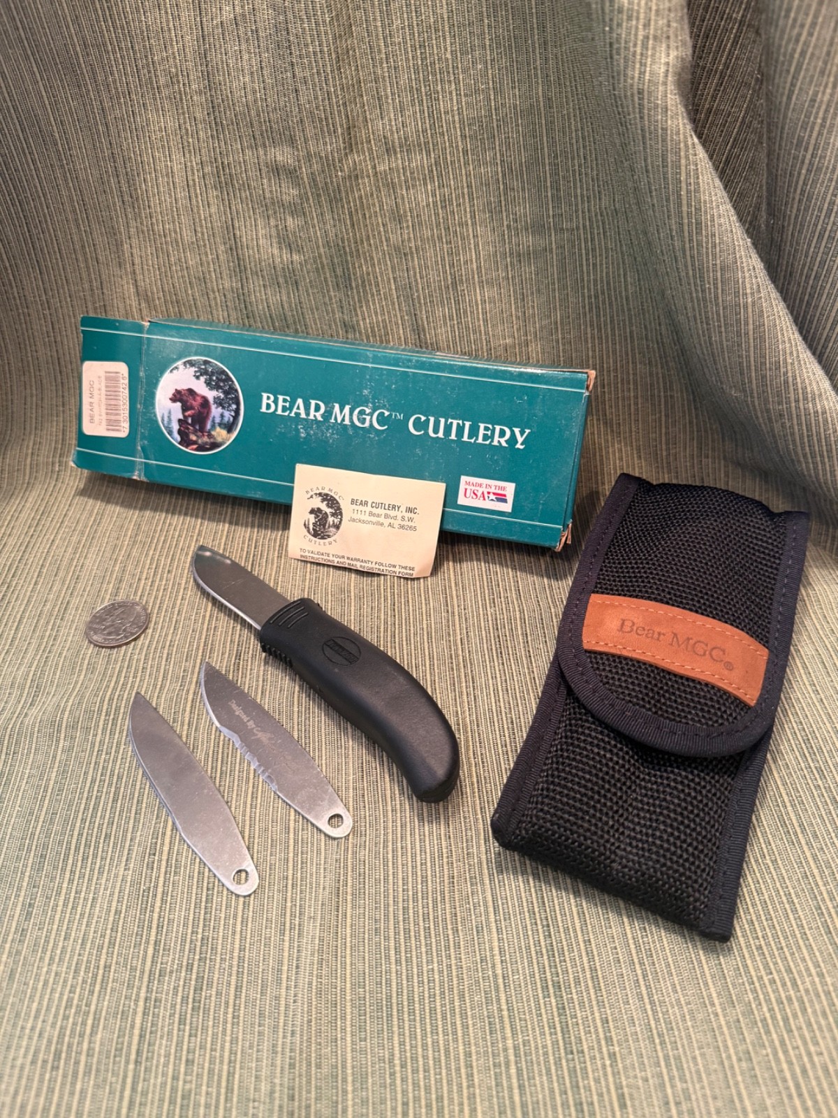 Bear MGC USA 742 Switch-A-Blade Hunting Knife Set w/ 3 Blades Sheath & Box