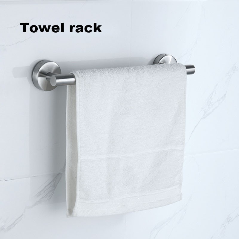 5 Pcs Silver Bathroom Hardware Set Stainless Steel Towel Bar Towel Racks Hooks